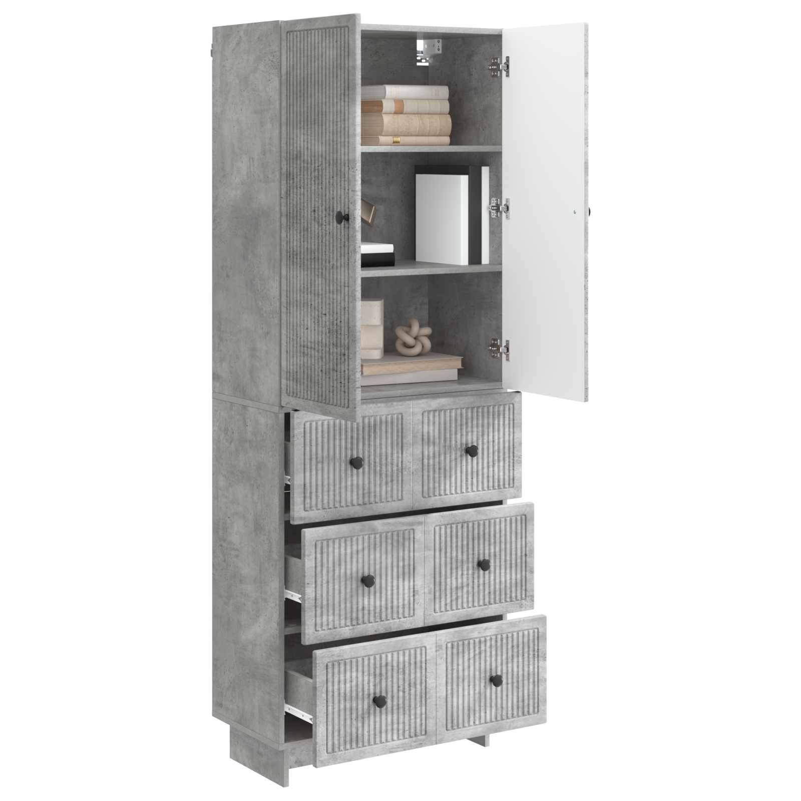 Set ormara 2 pcs Betonska siva 66 x 34,5 x 90 cm