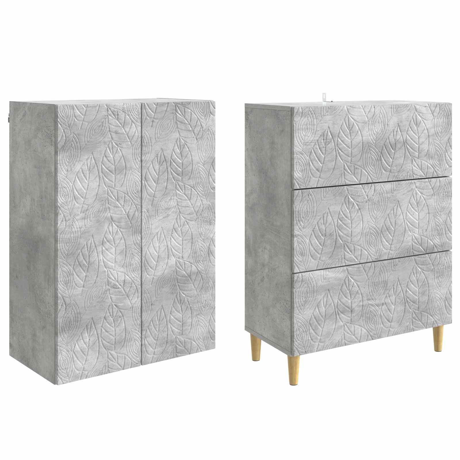 Set ormara 2 pcs Betonska siva 66 x 34,5 x 90 cm