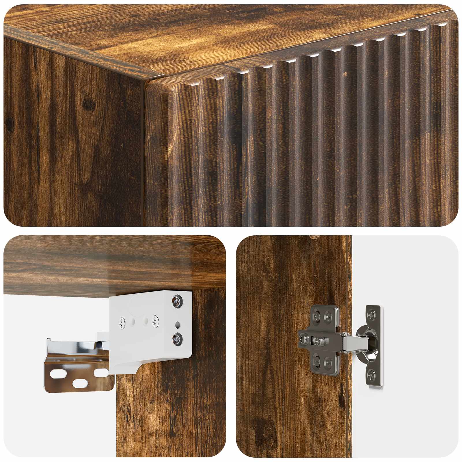 Set ormara 2 pcs Dimljeni hrast Konstruirano drvo