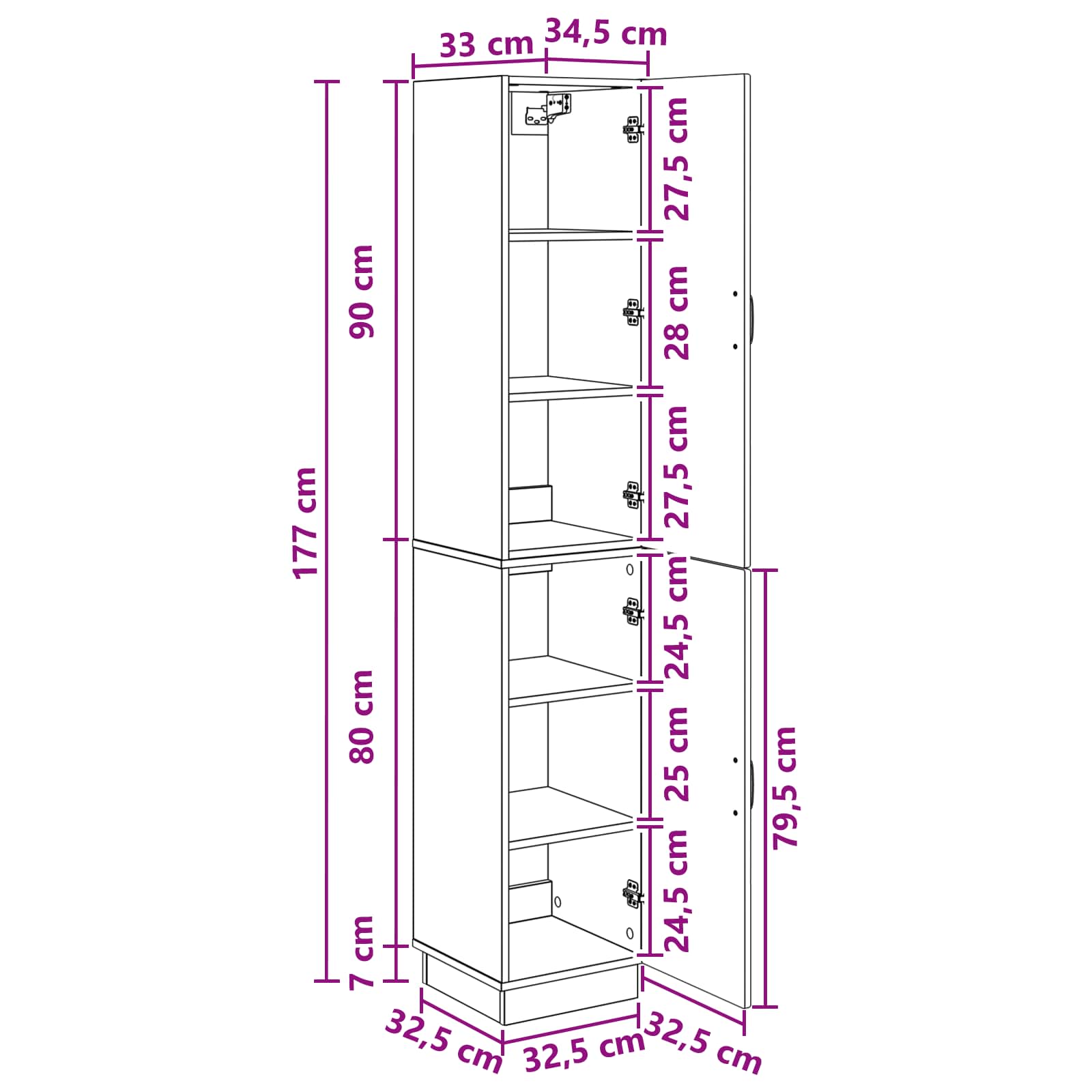 Set ormara 2 pcs Dimljeni hrast Konstruirano drvo