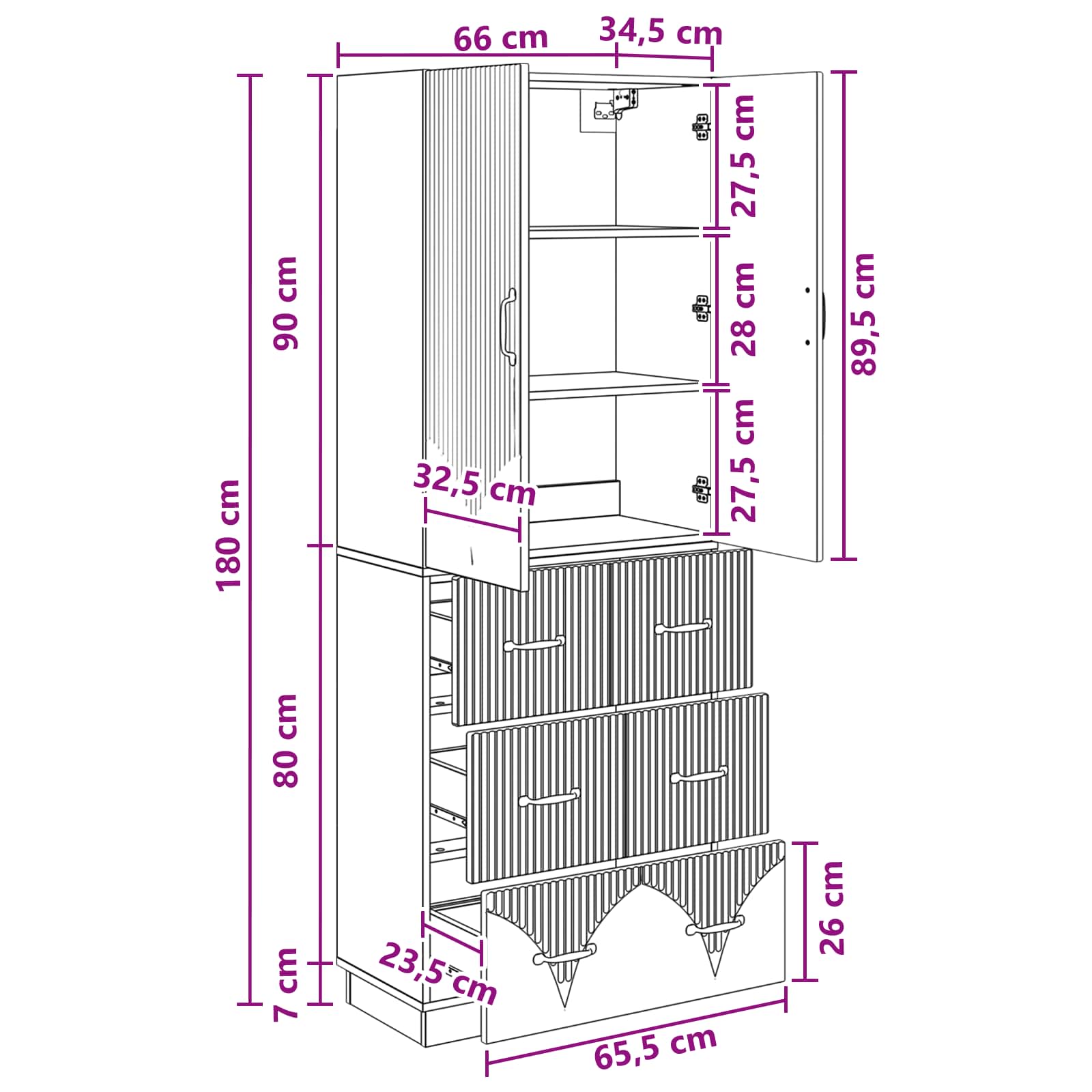 Set ormara 2 pcs Hrast sonoma 66 x 34,5 x 87 cm