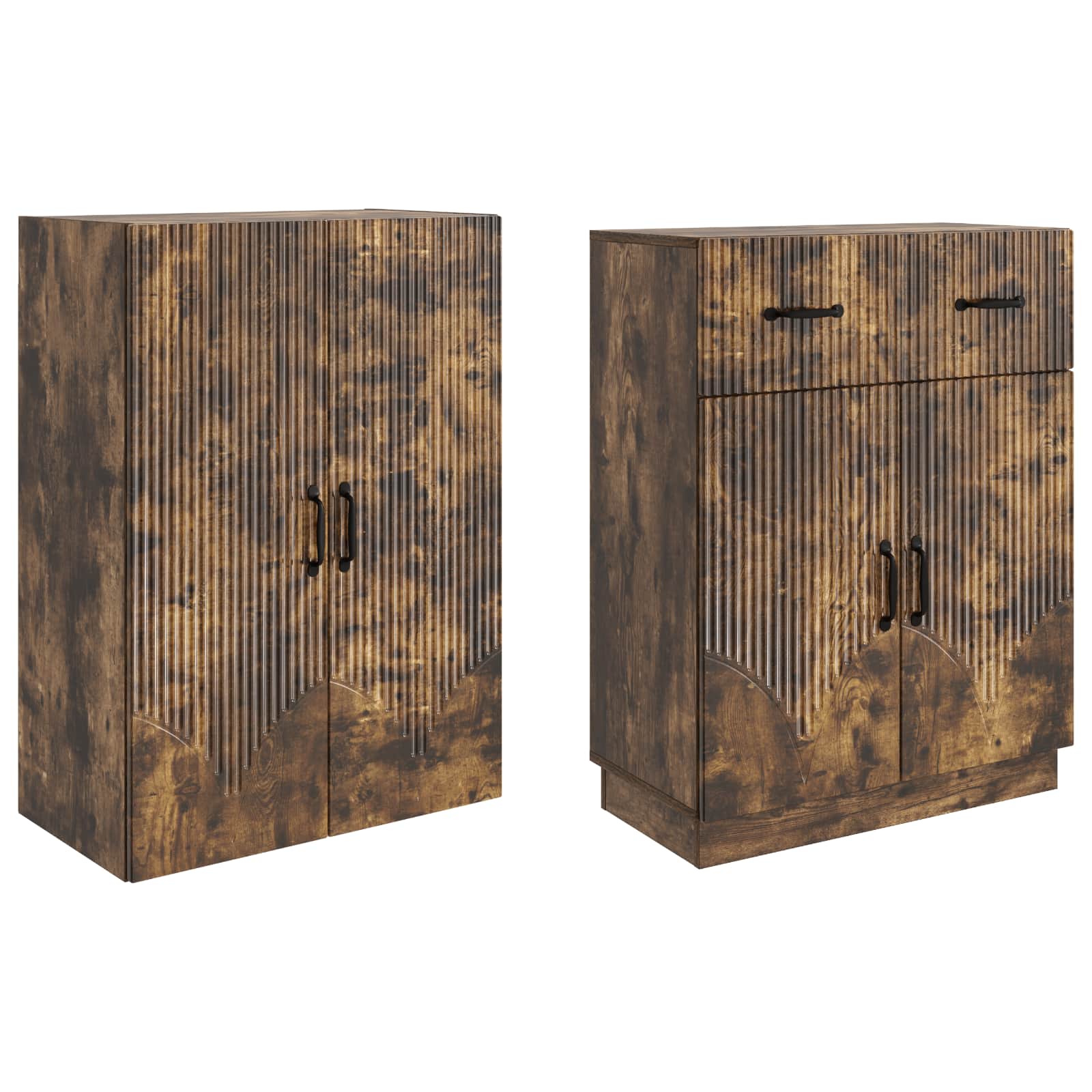 Set ormara 2 pcs Dimljeni hrast Konstruirano drvo