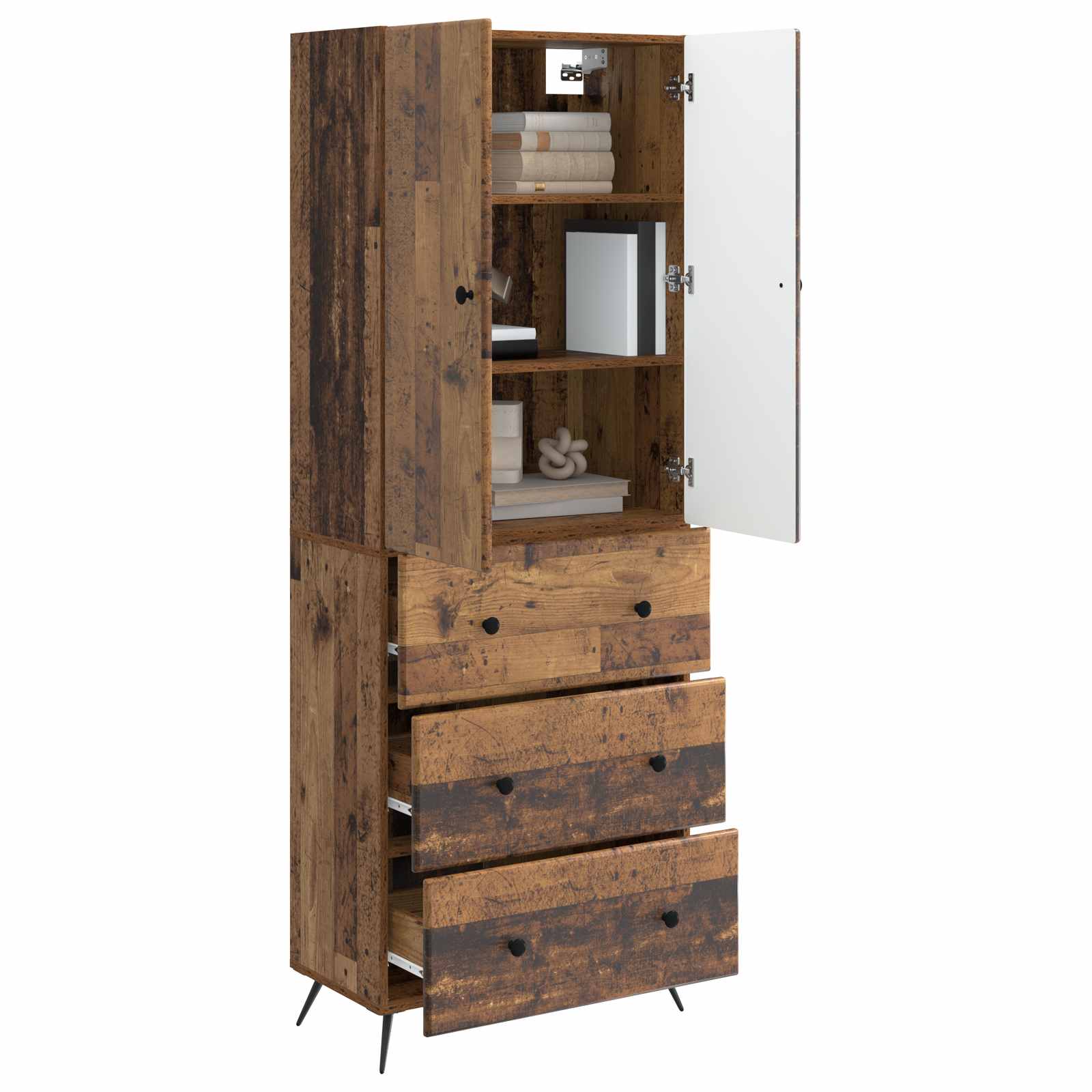 Set ormara 2 pcs Staro drvo 66 x 34,5 x 90 cm Konstruirano drvo