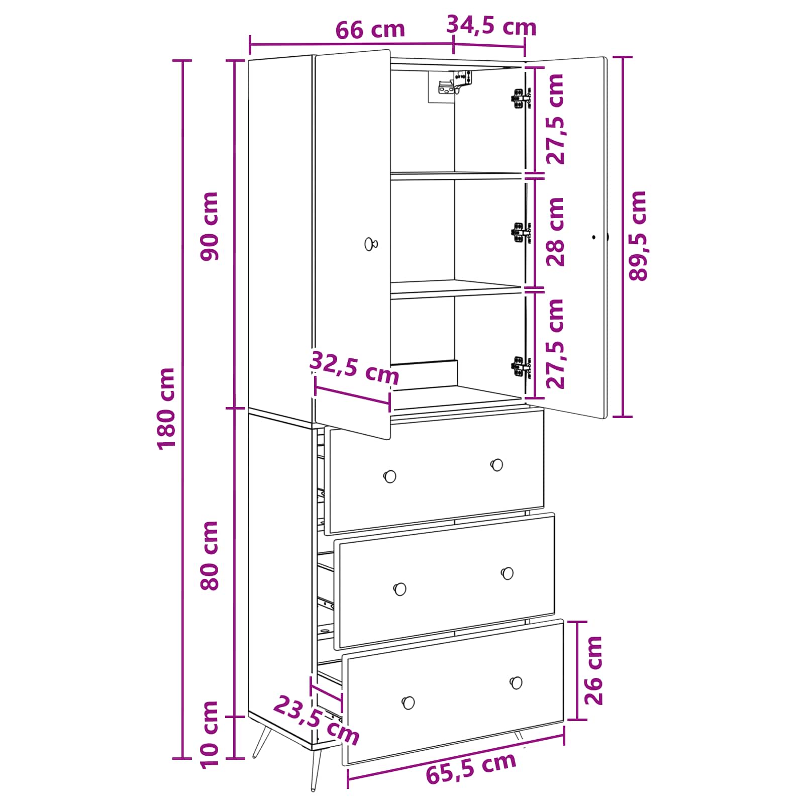 Set ormara 2 pcs Staro drvo 66 x 34,5 x 90 cm Konstruirano drvo