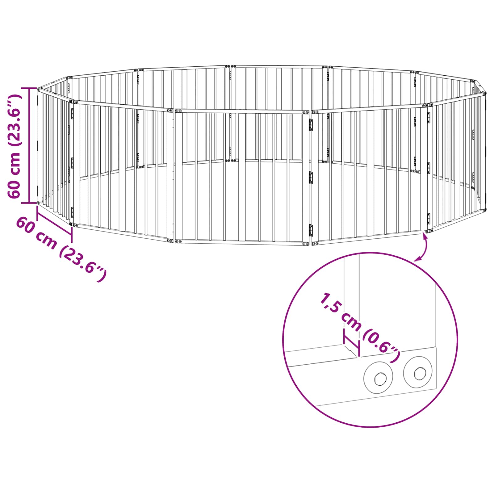Vrata za pse 12 pcs Crna 60 x 60 cm Cinkani čelik