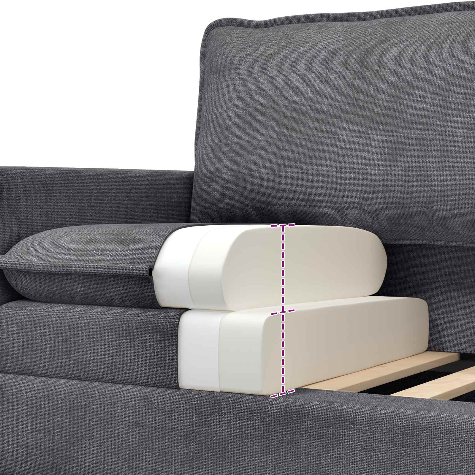 Set sofe 2 pcs Tamnosiva Poliester