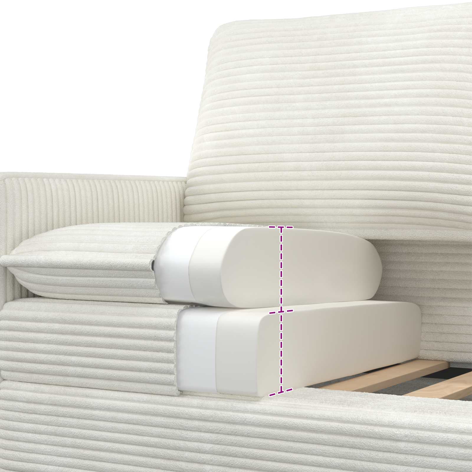 Sofa Krem 76 x 81 x 87,5 cm Poliester