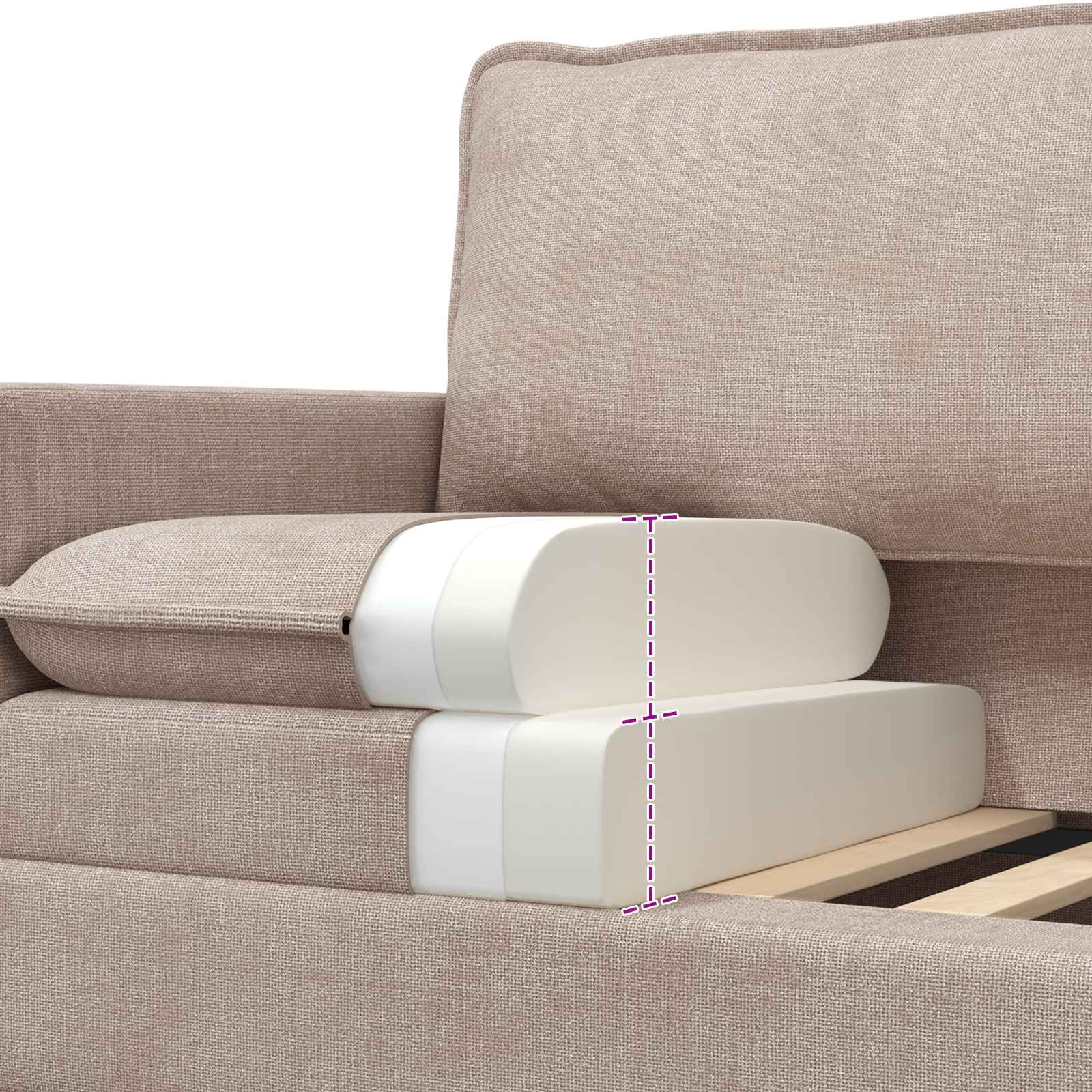 Sofa Bež 126 x 81 x 87,5 cm Poliester