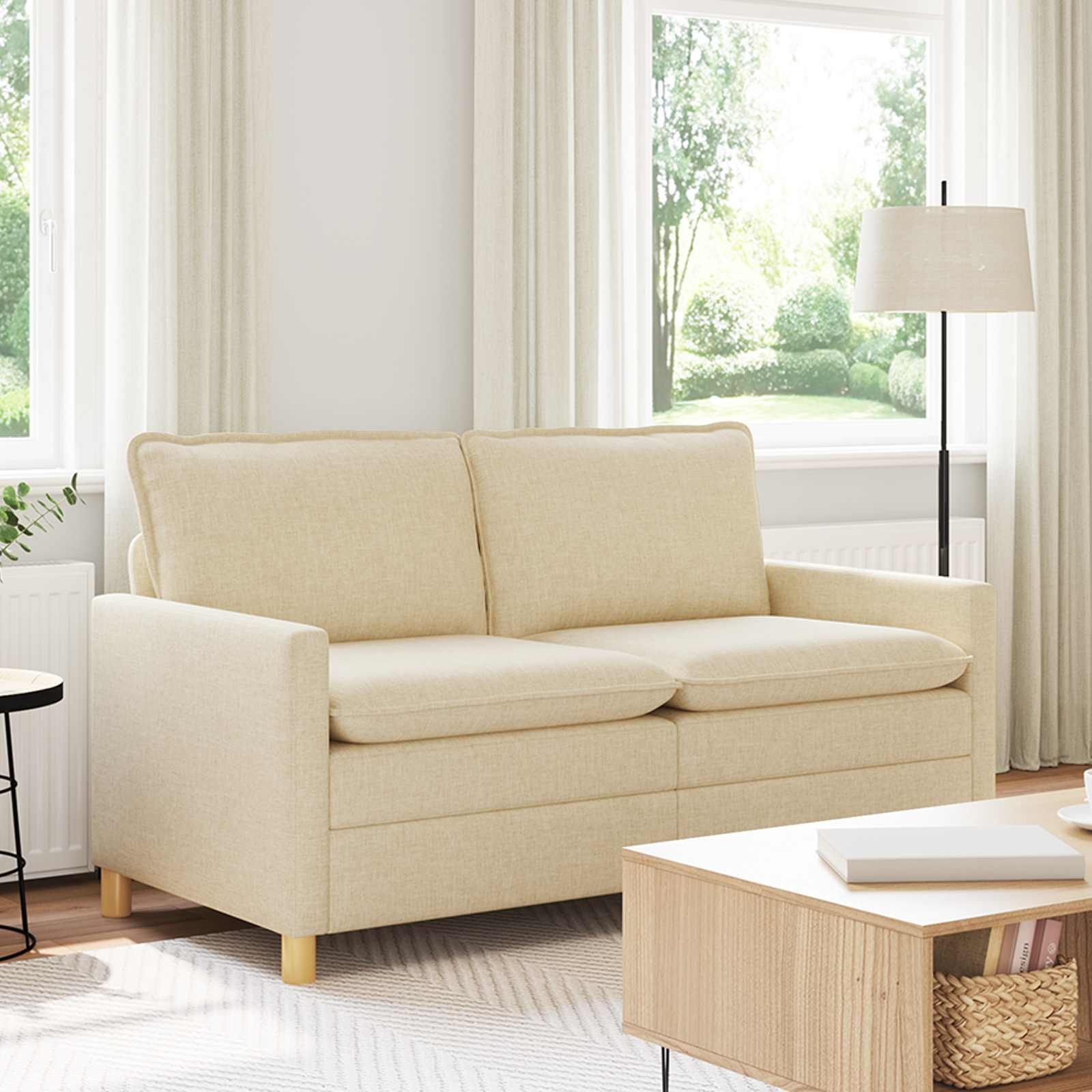 Sofa Krem 156 x 81 x 87,5 cm Tkanina