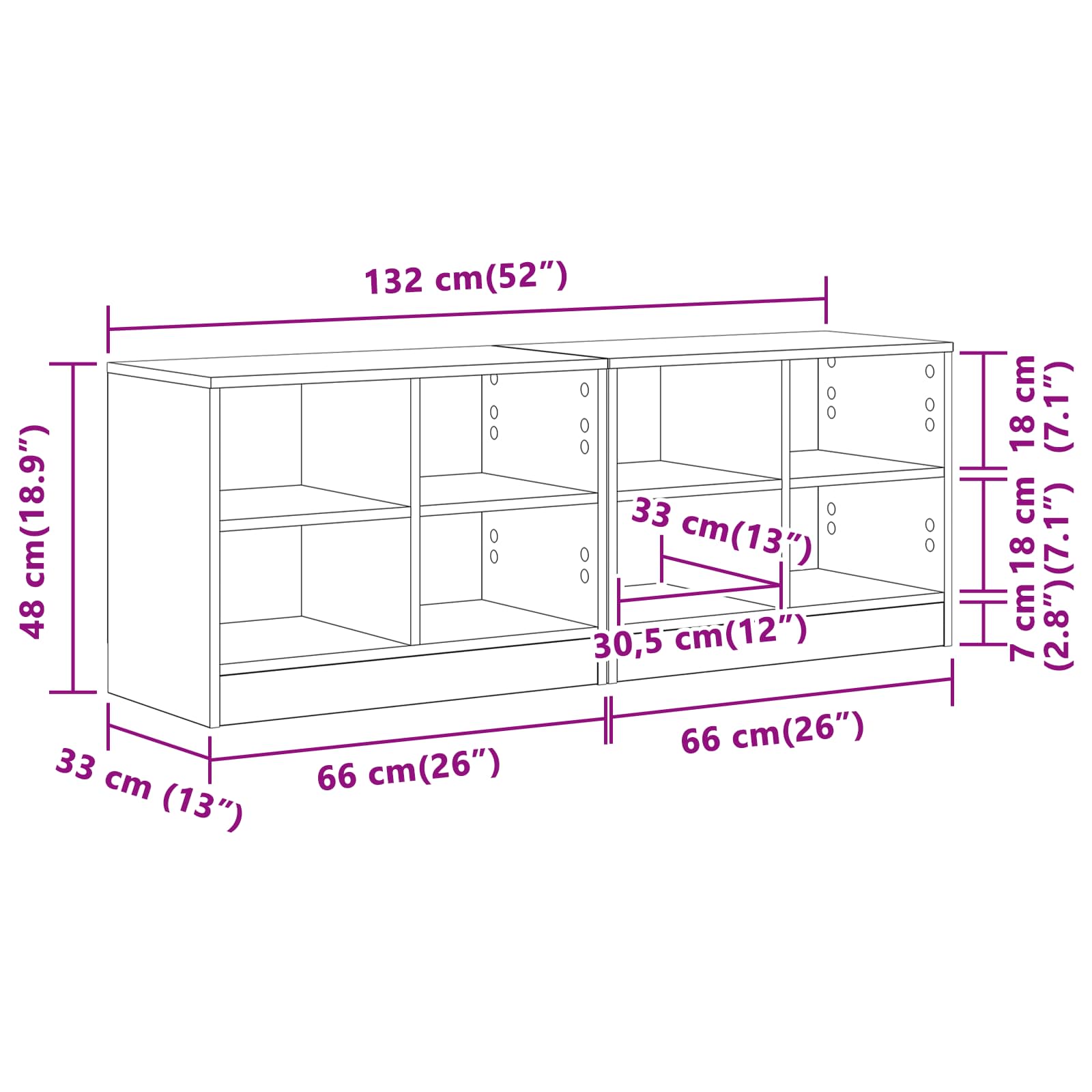 Ormarić za krevet s policom 2 pcs Betonska siva 66 x 33 x 48 cm