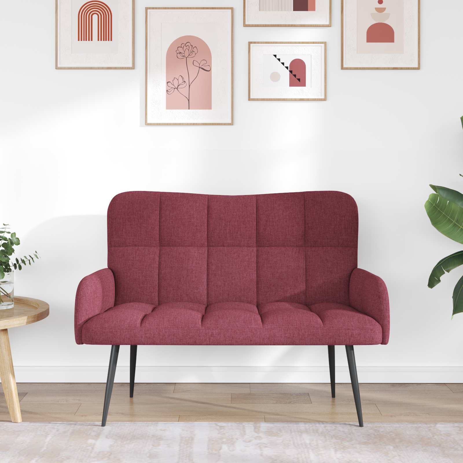 Sofa za dvije osobe Vinska crvena 115 x 61 x 87 cm Tkanina