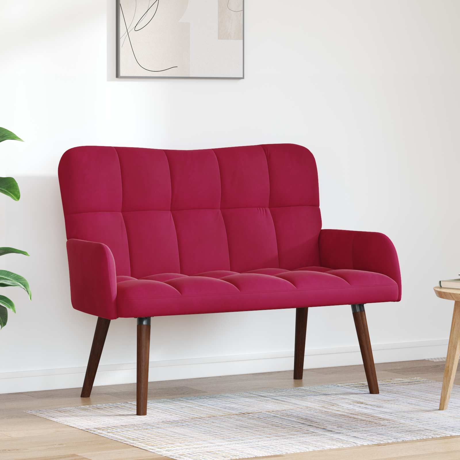 Sofa za dvije osobe Vinska crvena 115 x 61 x 87 cm Baršun