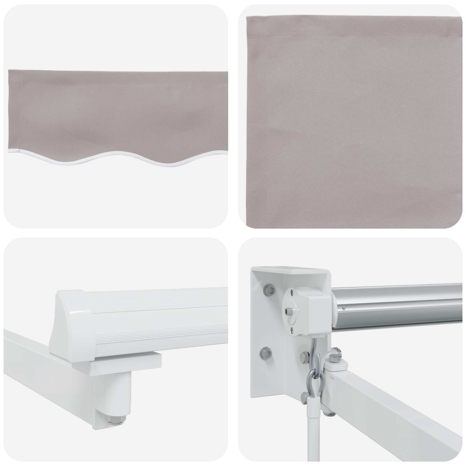Povlačivi tende Svjetlosiva 4 x 2 m 100% Poliester i Aluminij