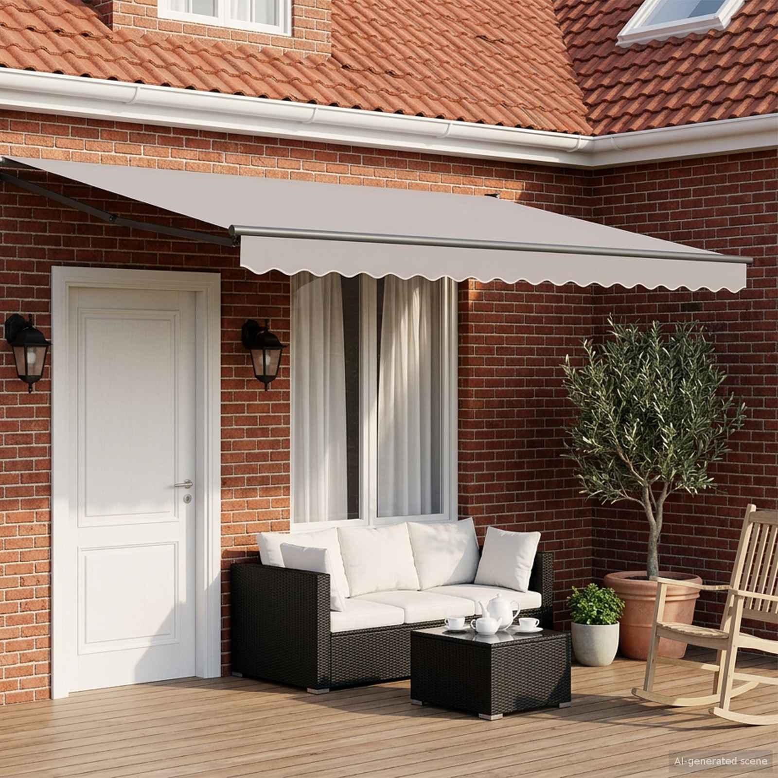 Povlačivi tende Svjetlosiva 4 x 2 m 100% Poliester i Aluminij