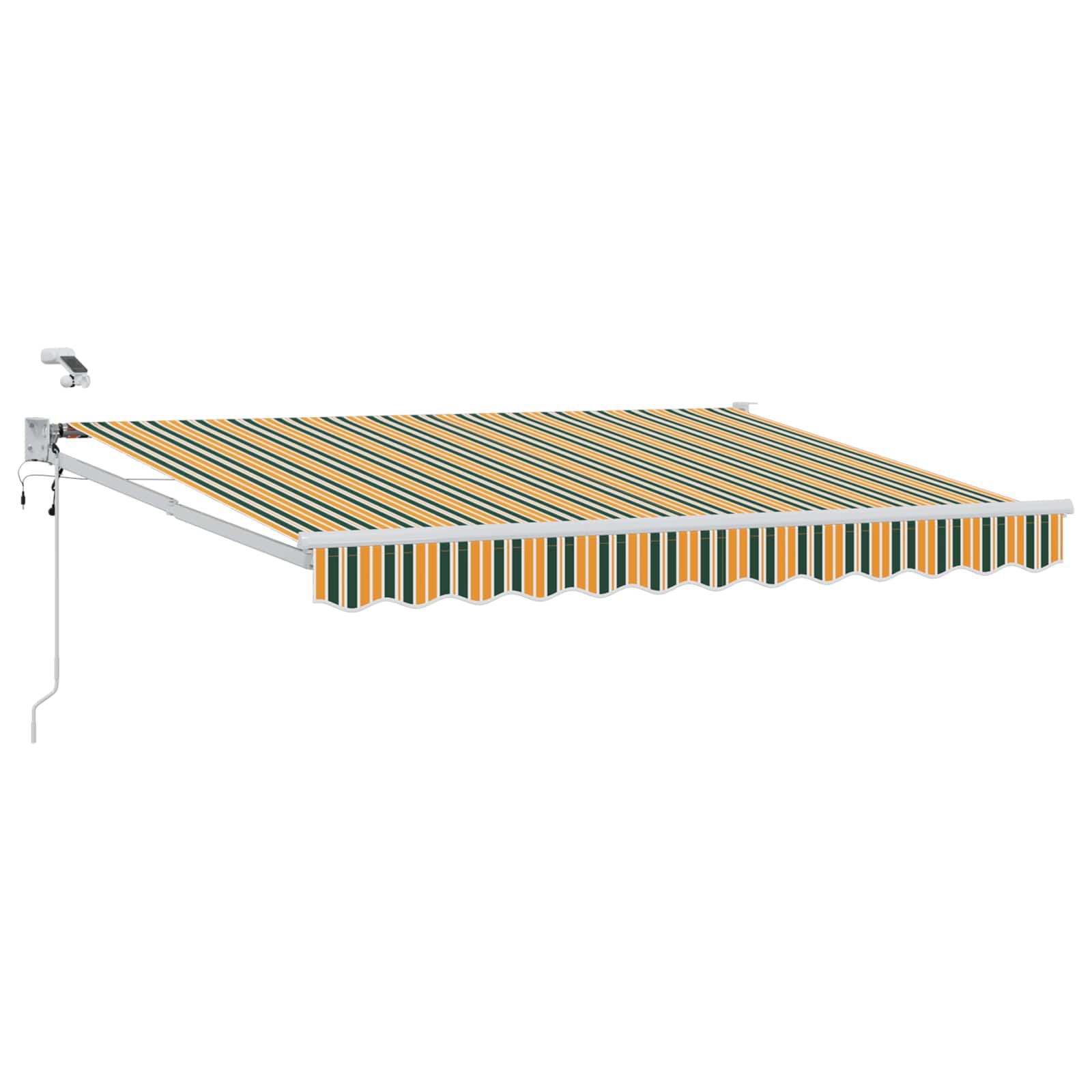 Električna retraktabilna tenda Zelena i žuta 3,5 x 2,5 m