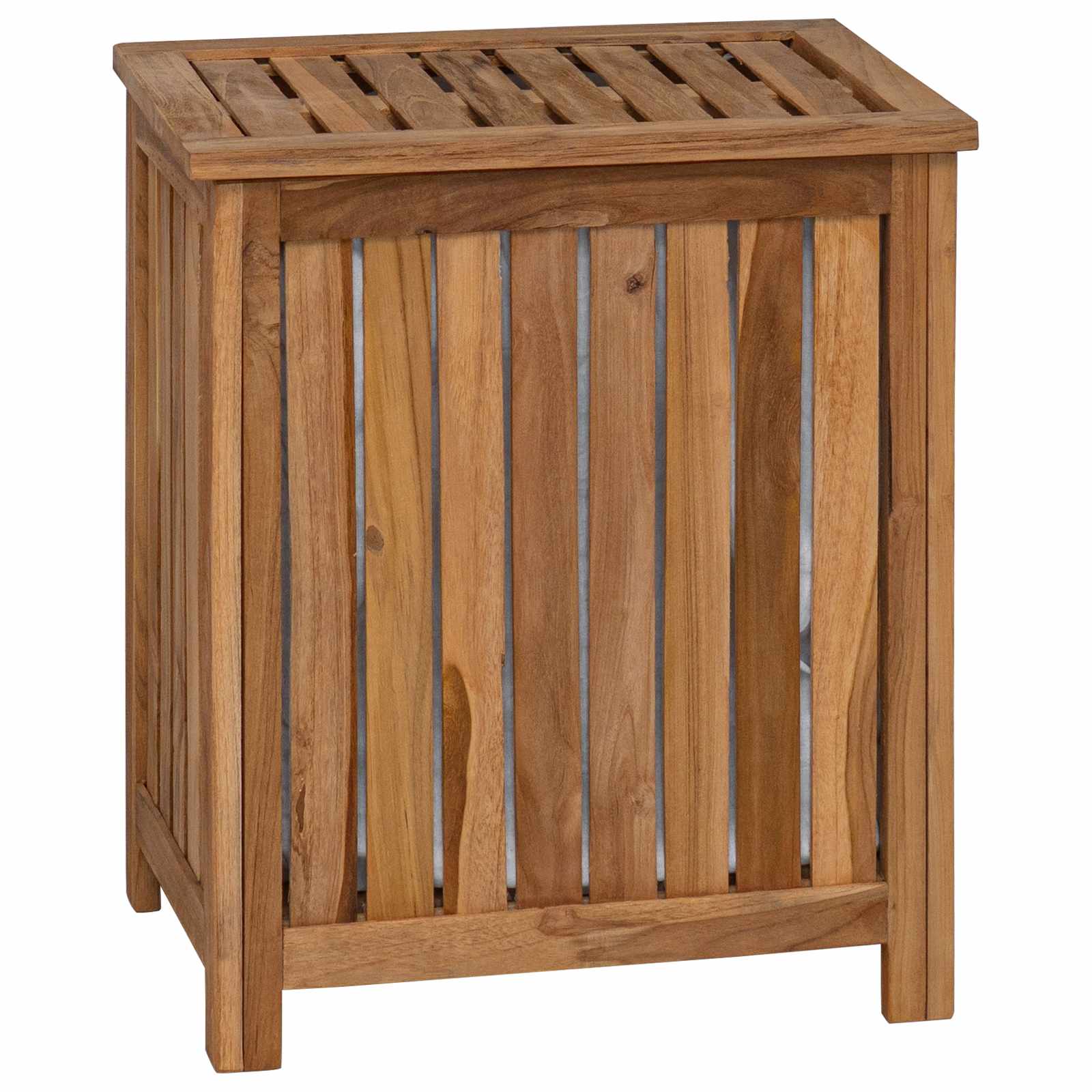 Košarica za rublje Prirodna 50 x 35 x 60 cm Čvrsto teak drvo