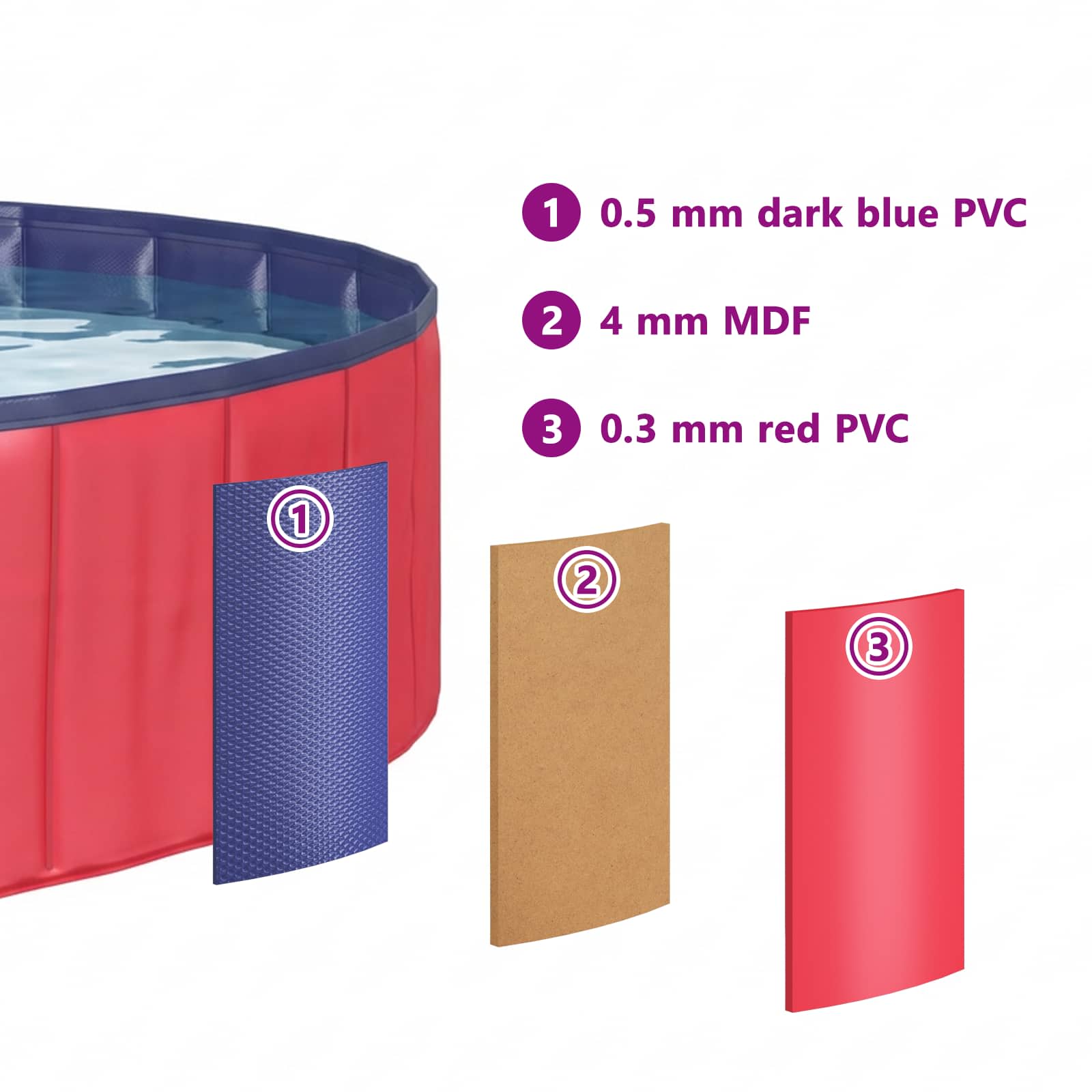 Bazen za pse Crvena Ø300 x 38 cm Debeli PVC