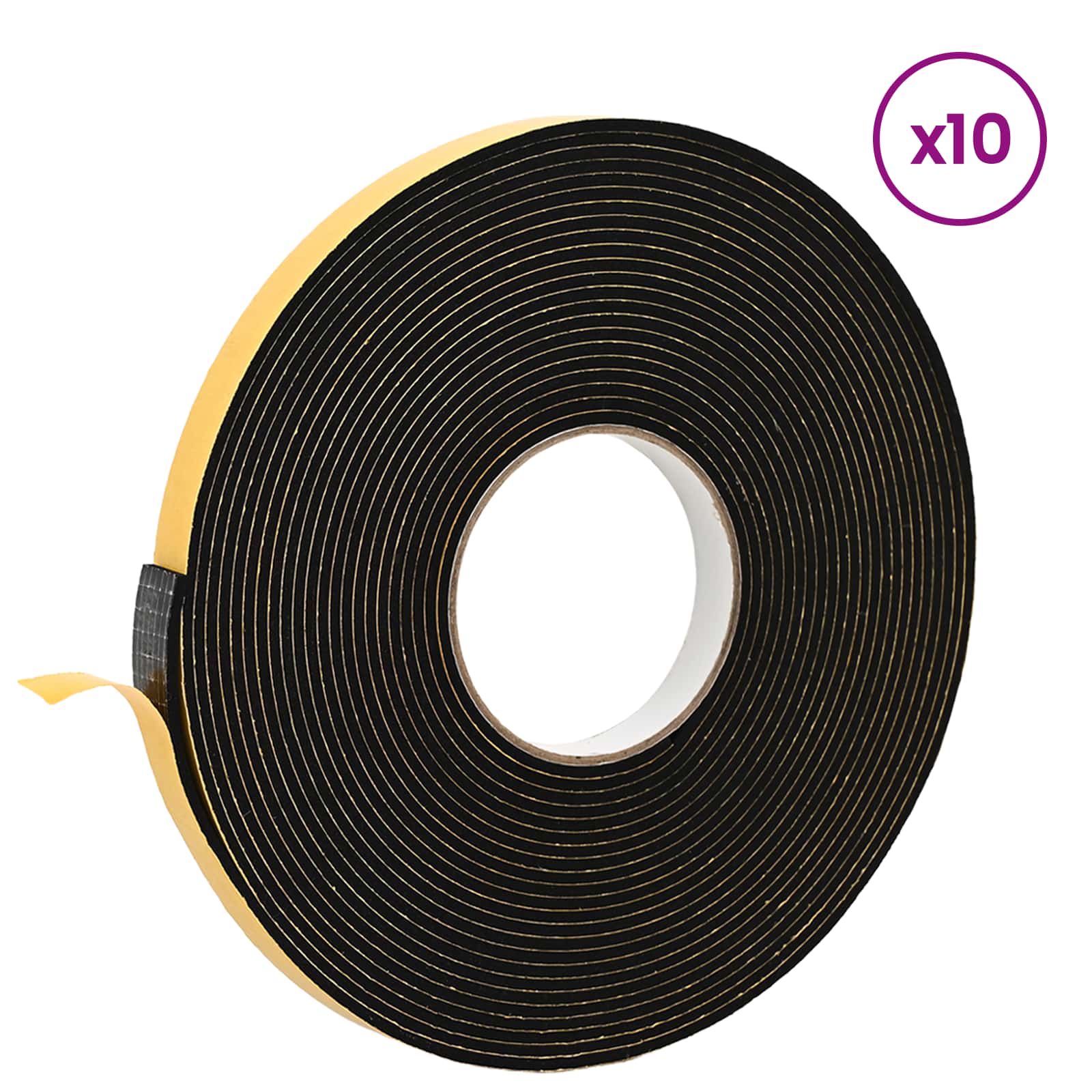 Samoljepljiva pjenasta traka 10 pcs Crna 15mm x 10m CR pjena