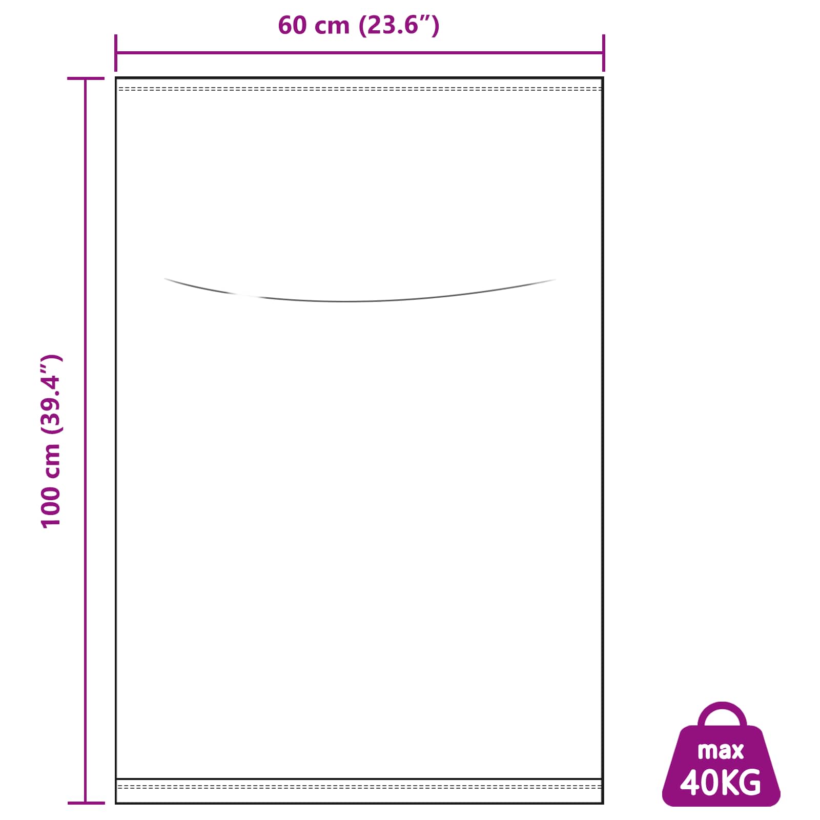Tkanine vreće 10 pcs Bijela 60 x 100 cm PP