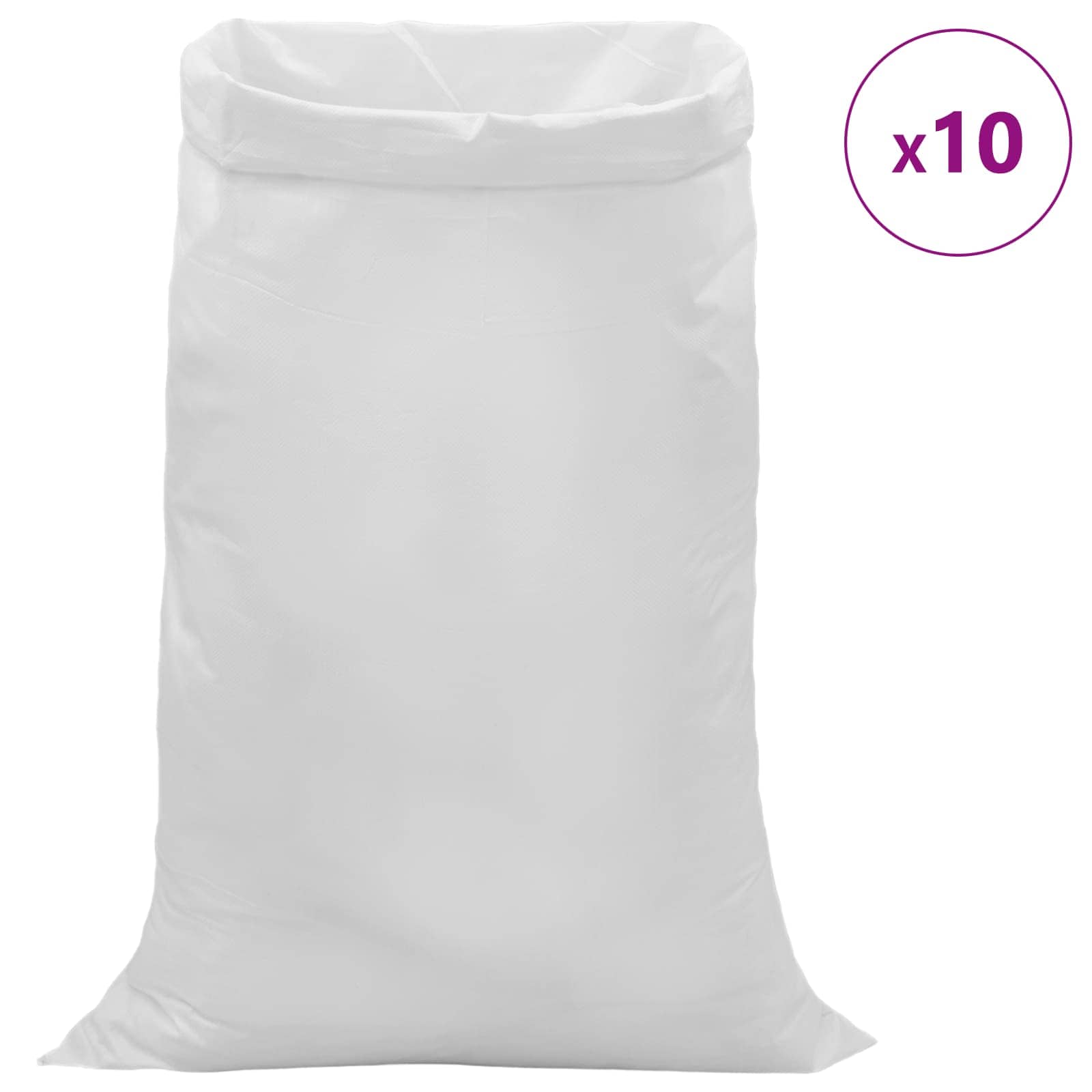 Tkanine vreće 10 pcs Bijela 100 x 150 cm PP