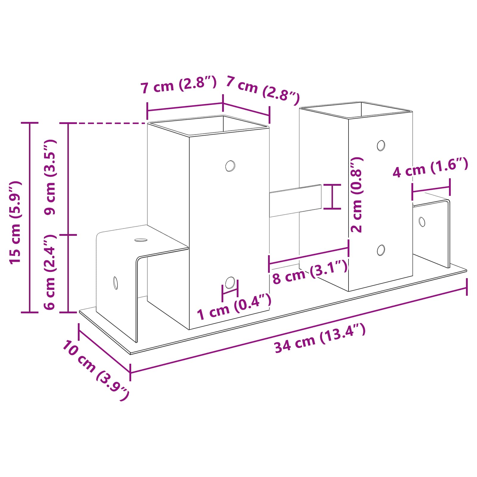 Pomoć za slaganje drva 12 pcs Srebrna 34 x 10 x 15 cm Čelik