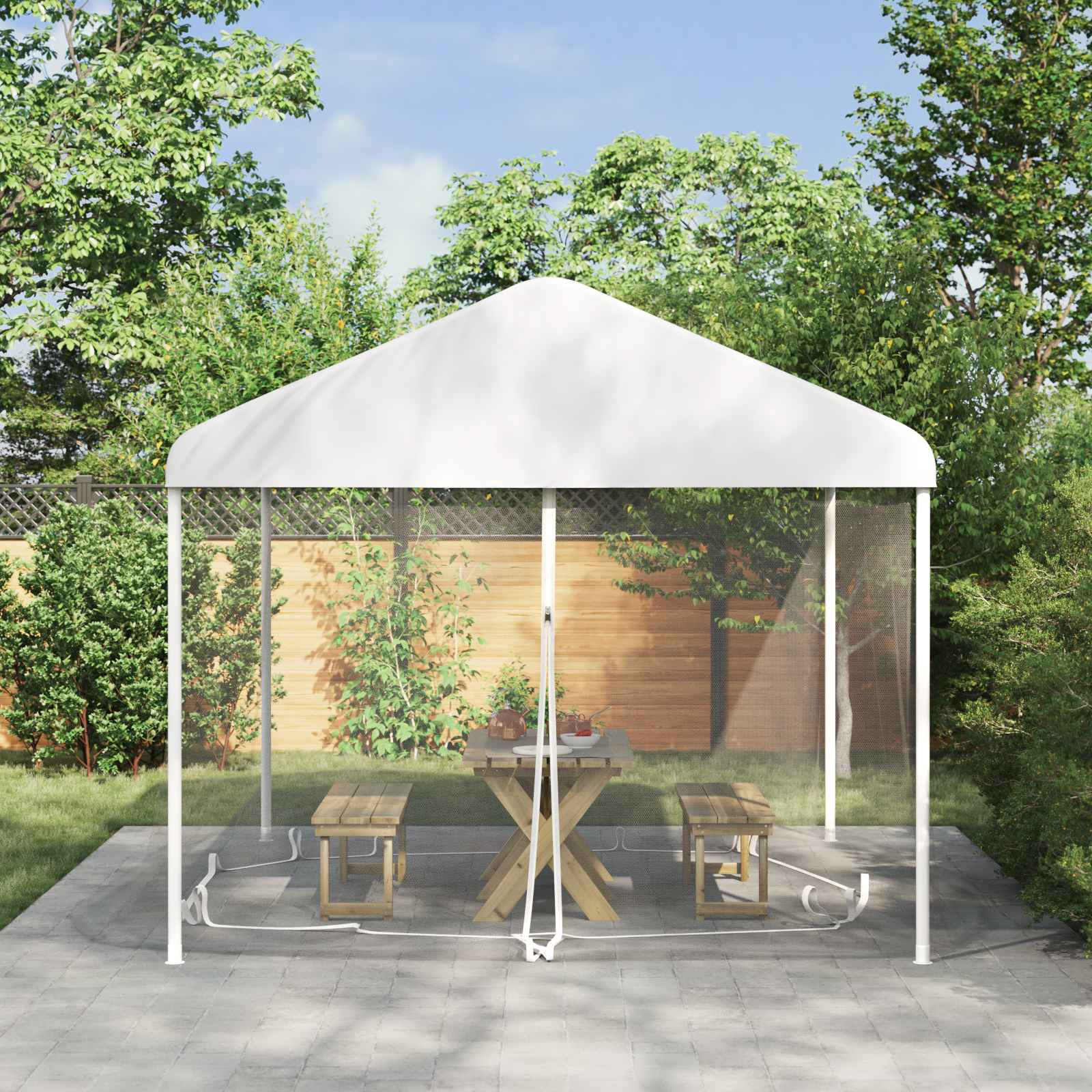 Mreža protiv komaraca za gazebo 220 mesh Bijela 3,6 x 3 x 2 cm