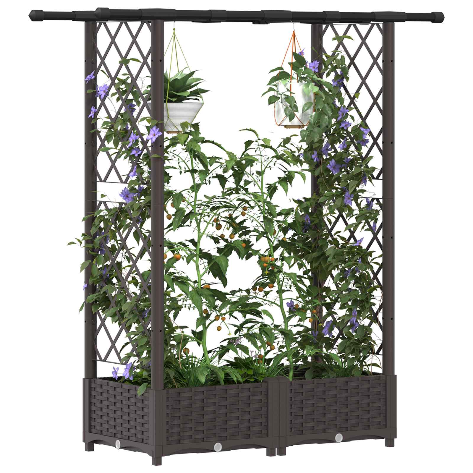 Povišeni krevet s mrežom i krovom Smeđa 122,5 x 40 x 123 cm PP