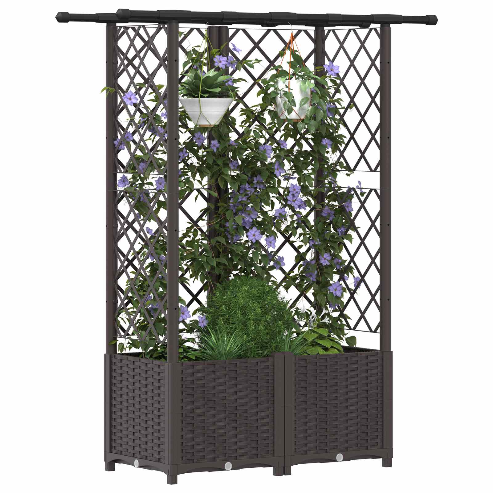 Povišeni krevet s mrežom i krovom Smeđa 124 x 40 x 138 cm PP