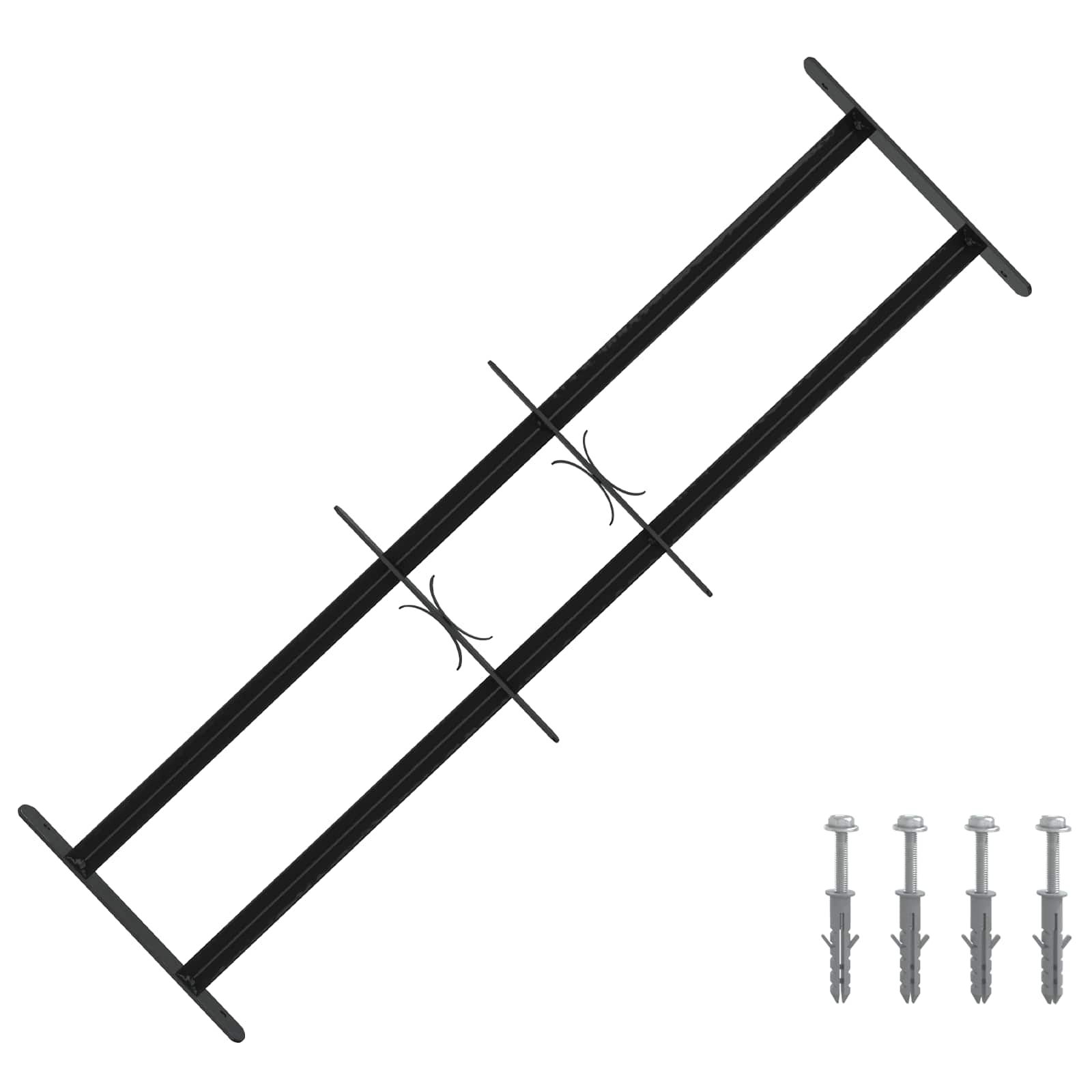 Rešetka za sigurnost prozora s 2 prekrižena nosača 3 pcs