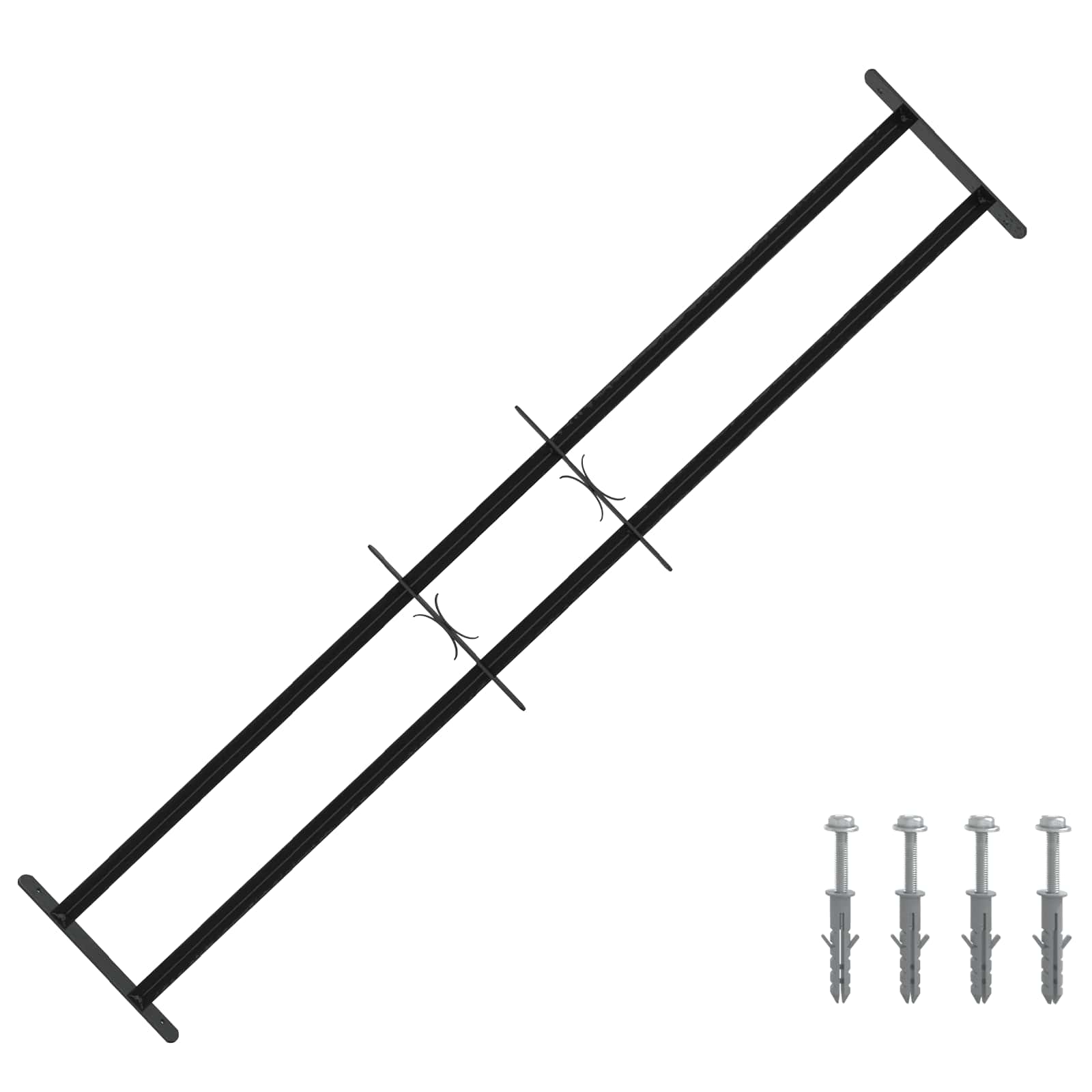Rešetka za sigurnost prozora s 2 prekrižena nosača 3 pcs