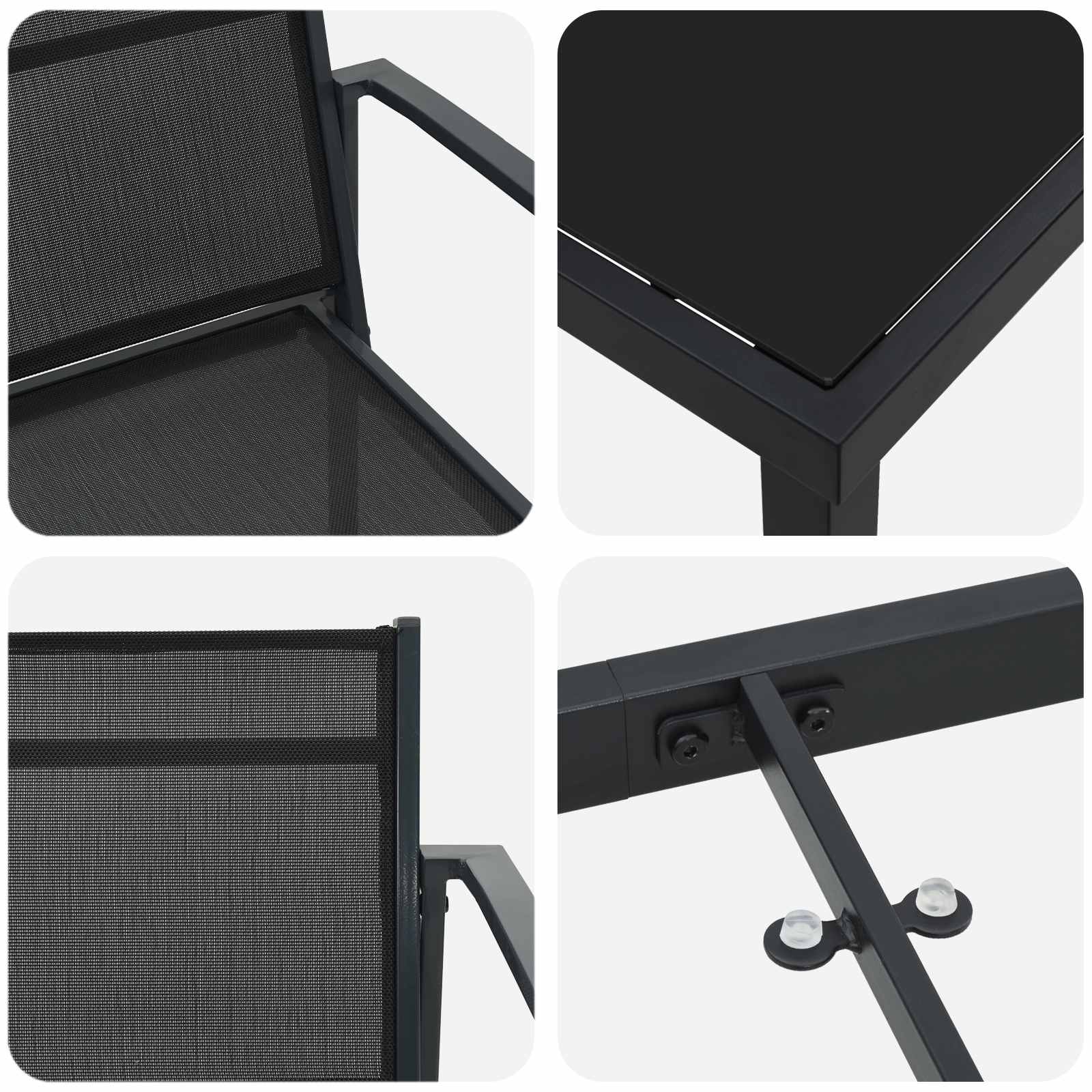 Set vanjskog namještaja 5 pcs Crna i antracit 160 x 80 x 73 cm