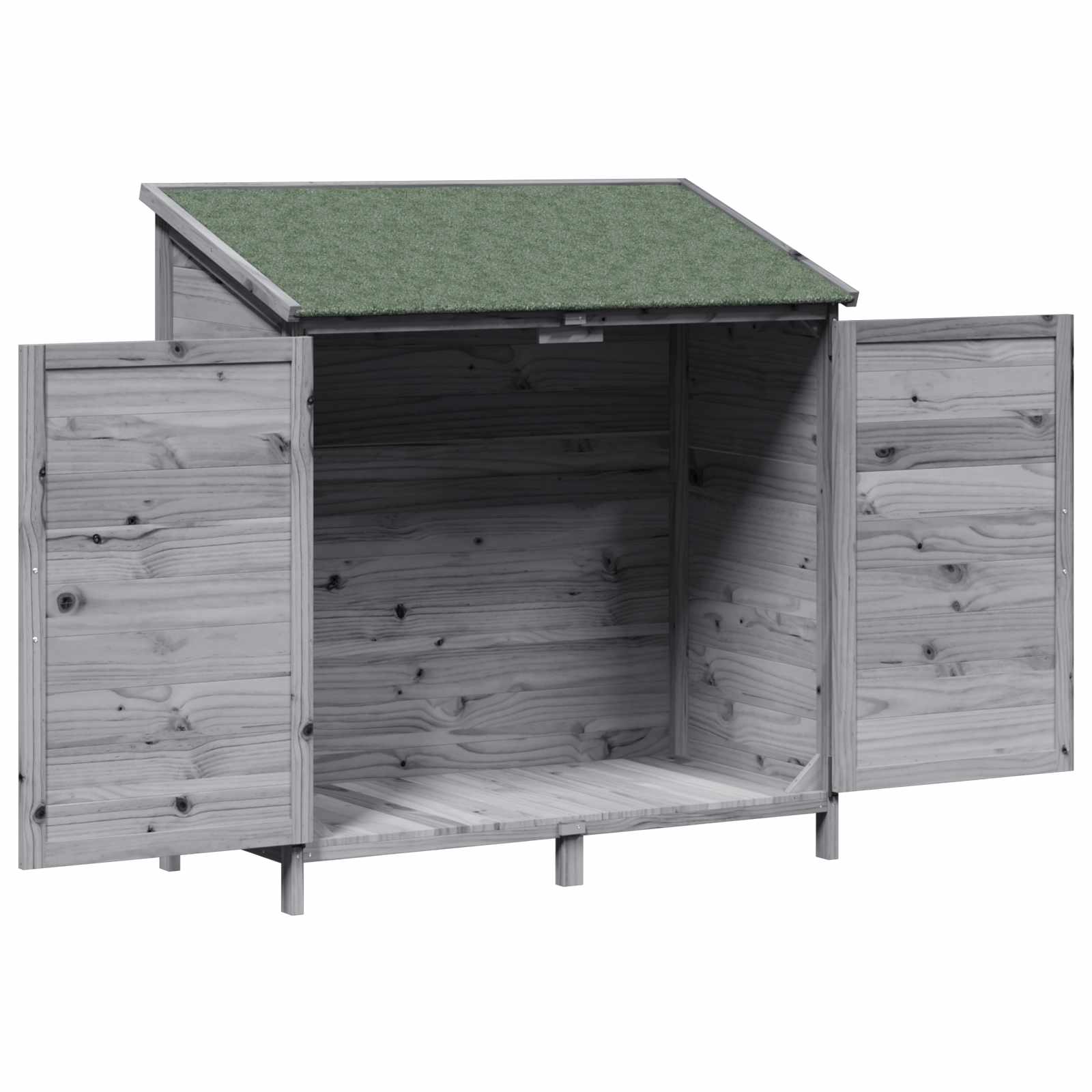 Vrtna Šupa s krovom Siva 106,5 x 56 x 113,5 cm Čvrsto drvo jele