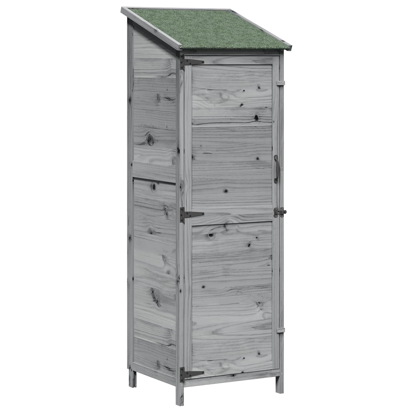 Vrtna Šupa s krovom Siva 59,5 x 56 x 176,5 cm Čvrsto drvo jele