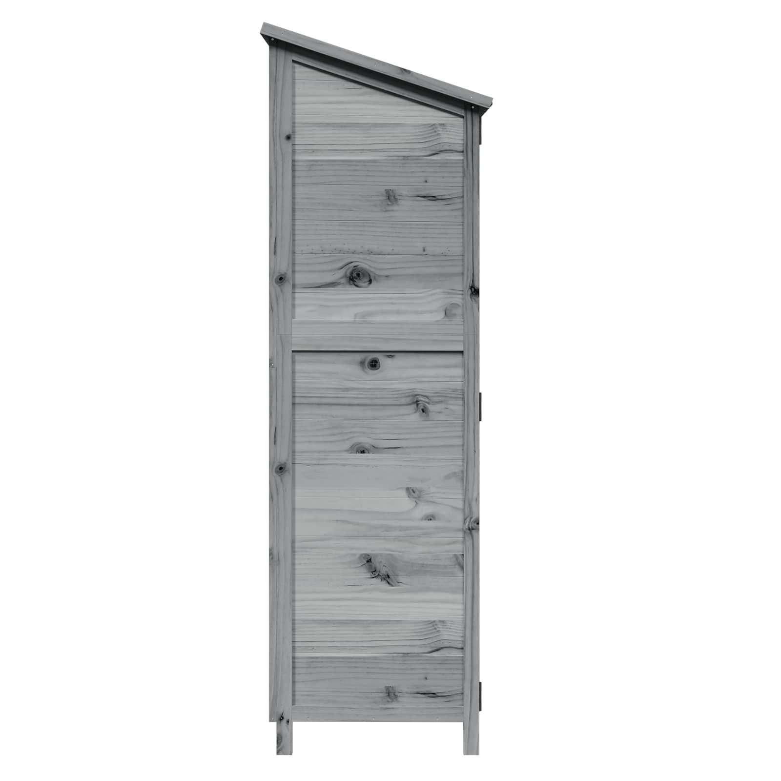 Vrtna Šupa s krovom Siva 59,5 x 56 x 176,5 cm Čvrsto drvo jele