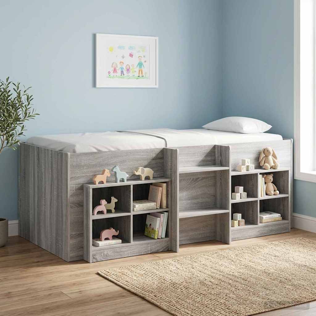 Kreveta za visoko spavanje djece 2 pcs Siva Sonoma