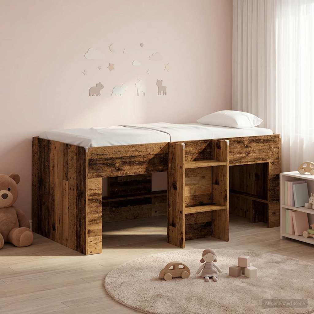 Kreveta za visoko spavanje djece 2 pcs Staro drvo