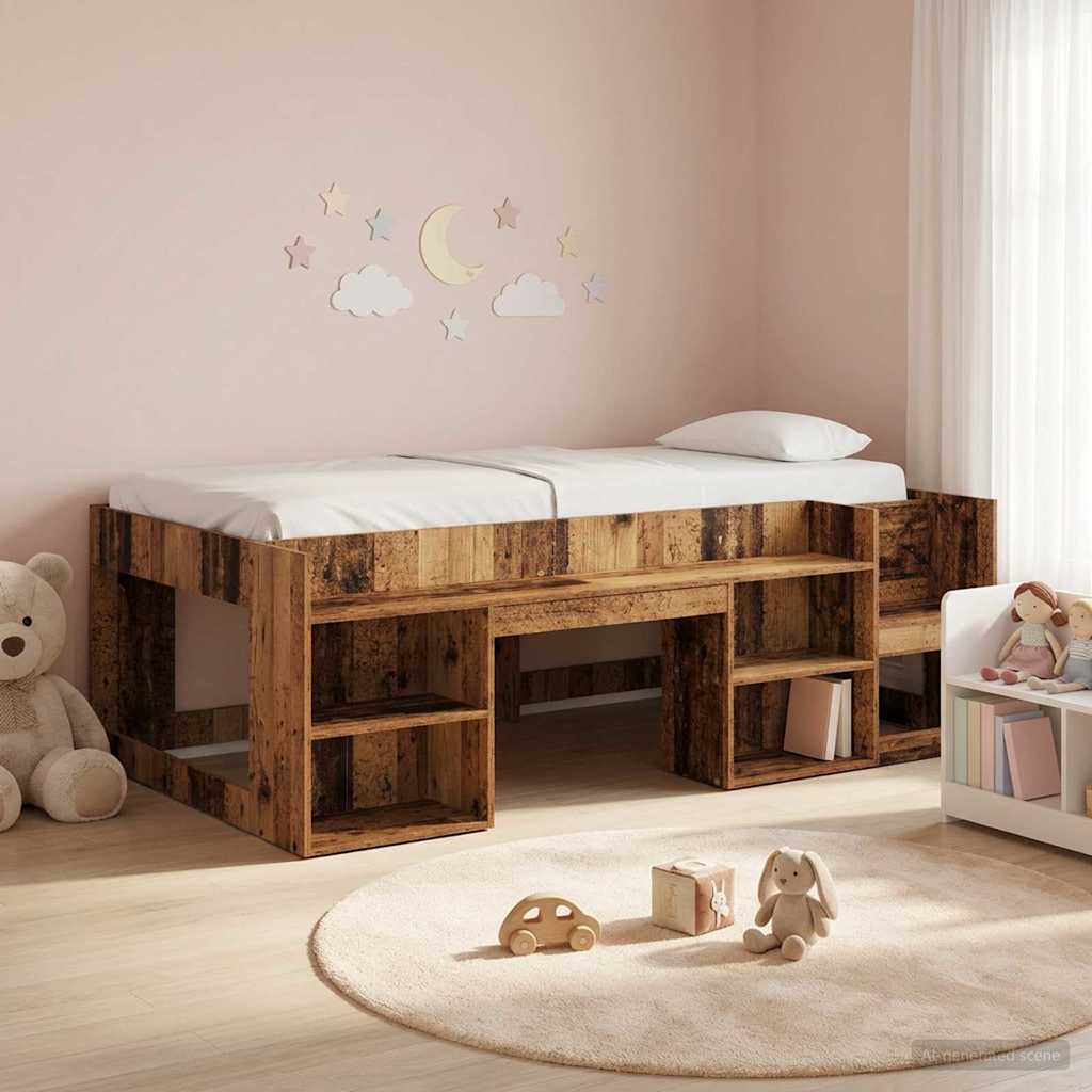 Krevet za djecu s ladicama Staro drvo 98.5 x 200 cm