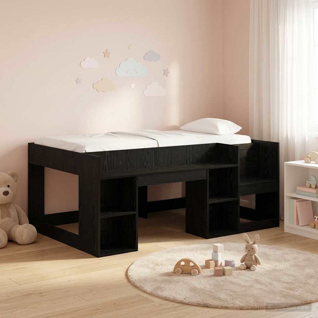 Krevet za djecu s ladicama Crni hrast 80 x 160 cm