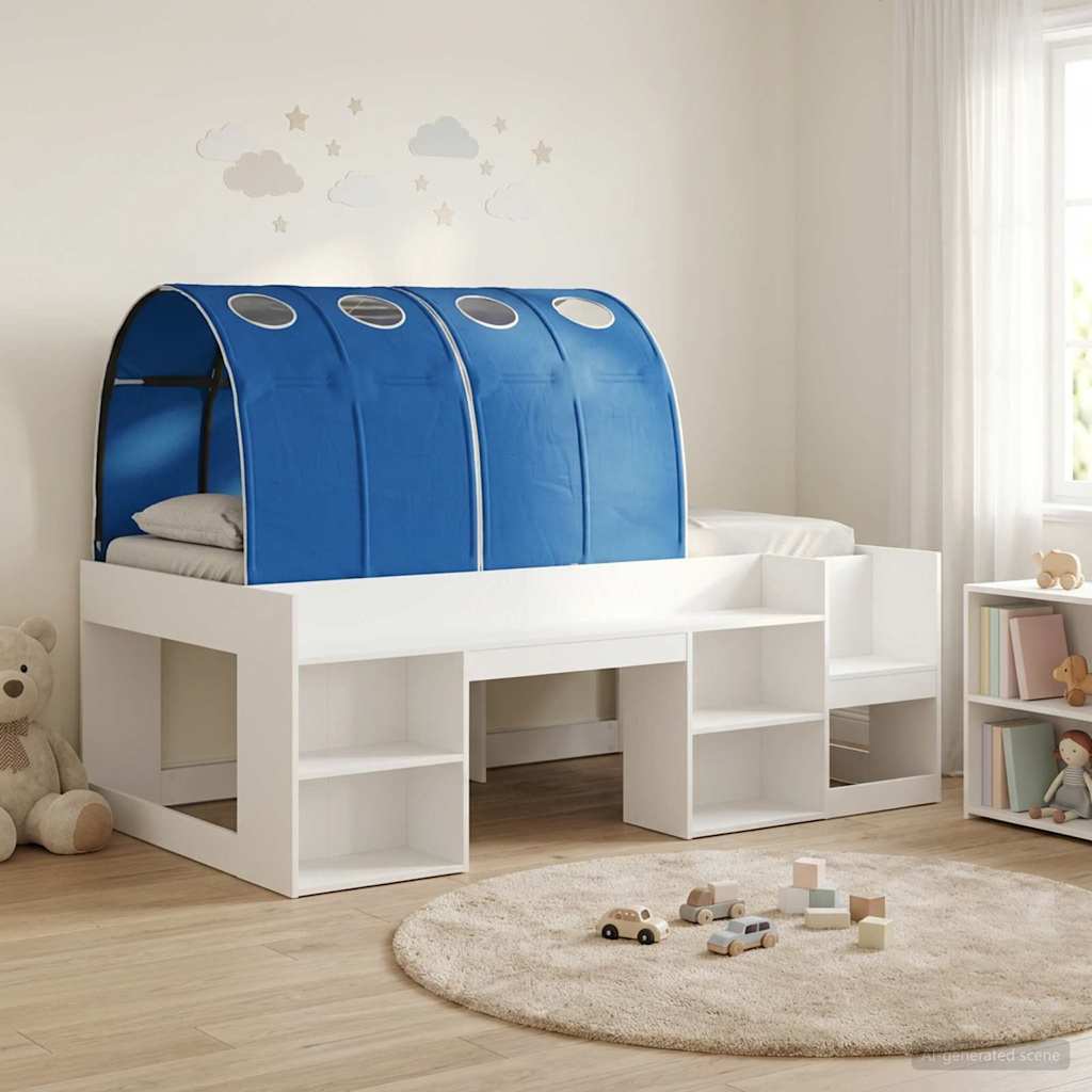 Krevet s Tunnels 4 pcs Bijela i plava Konstruirano drvo