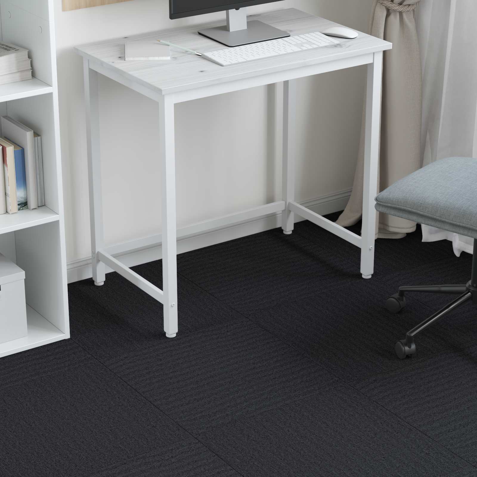 Tepih pločica Tamnosiva 50 x 50 cm 36 pcs PP i bitumen
