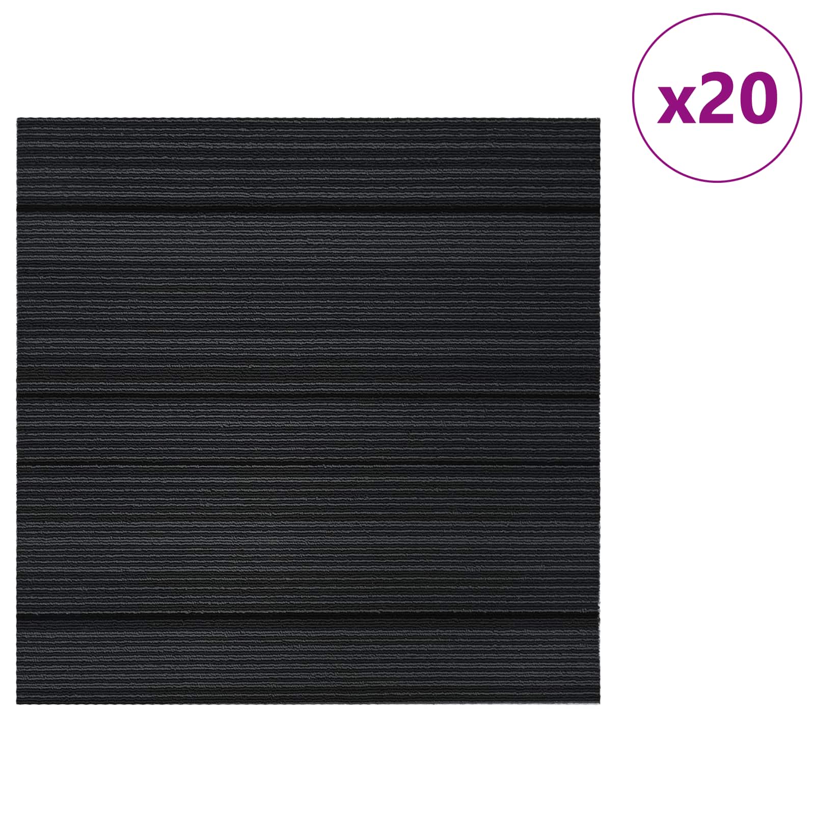 Tepih pločica Prugasta svjetlosiva 50 x 50 cm 20 pcs