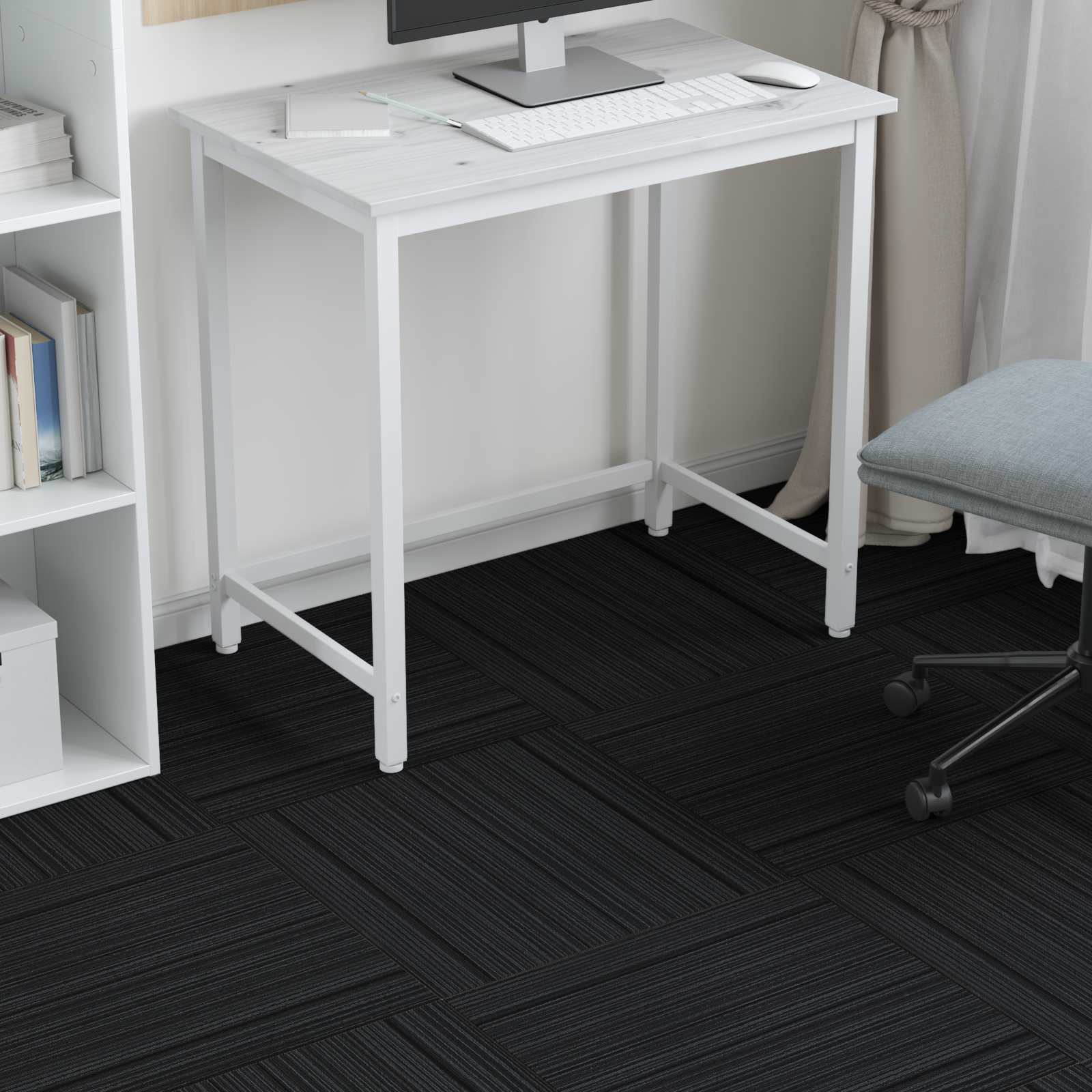 Tepih pločica Prugasta svjetlosiva 50 x 50 cm 36 pcs