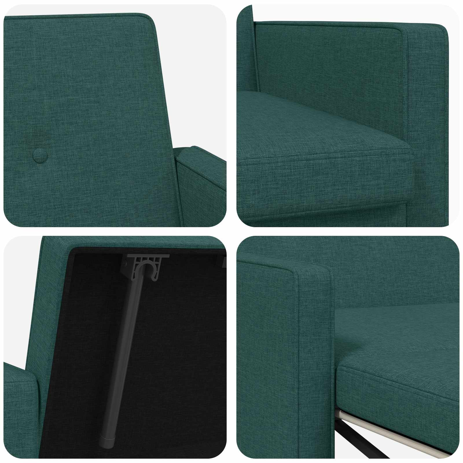 Krevet-sofa na razvlačenje Tamnozelena Tkanina