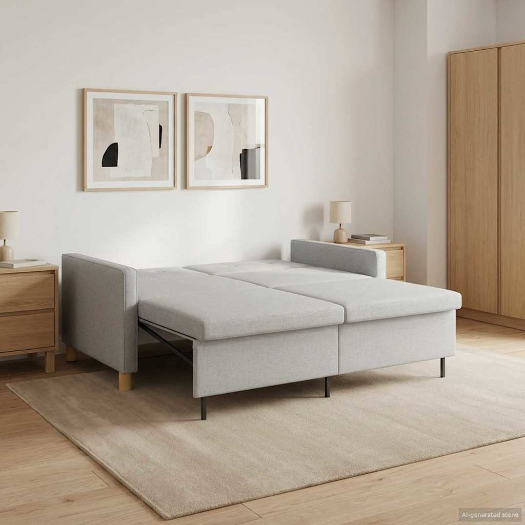 Krevet-sofa na razvlačenje Krem Tkanina