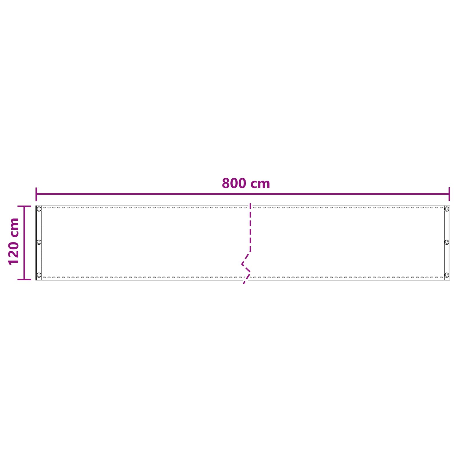 Balcony ekran Bijela 120 x 800 cm HDPE i Aluminij