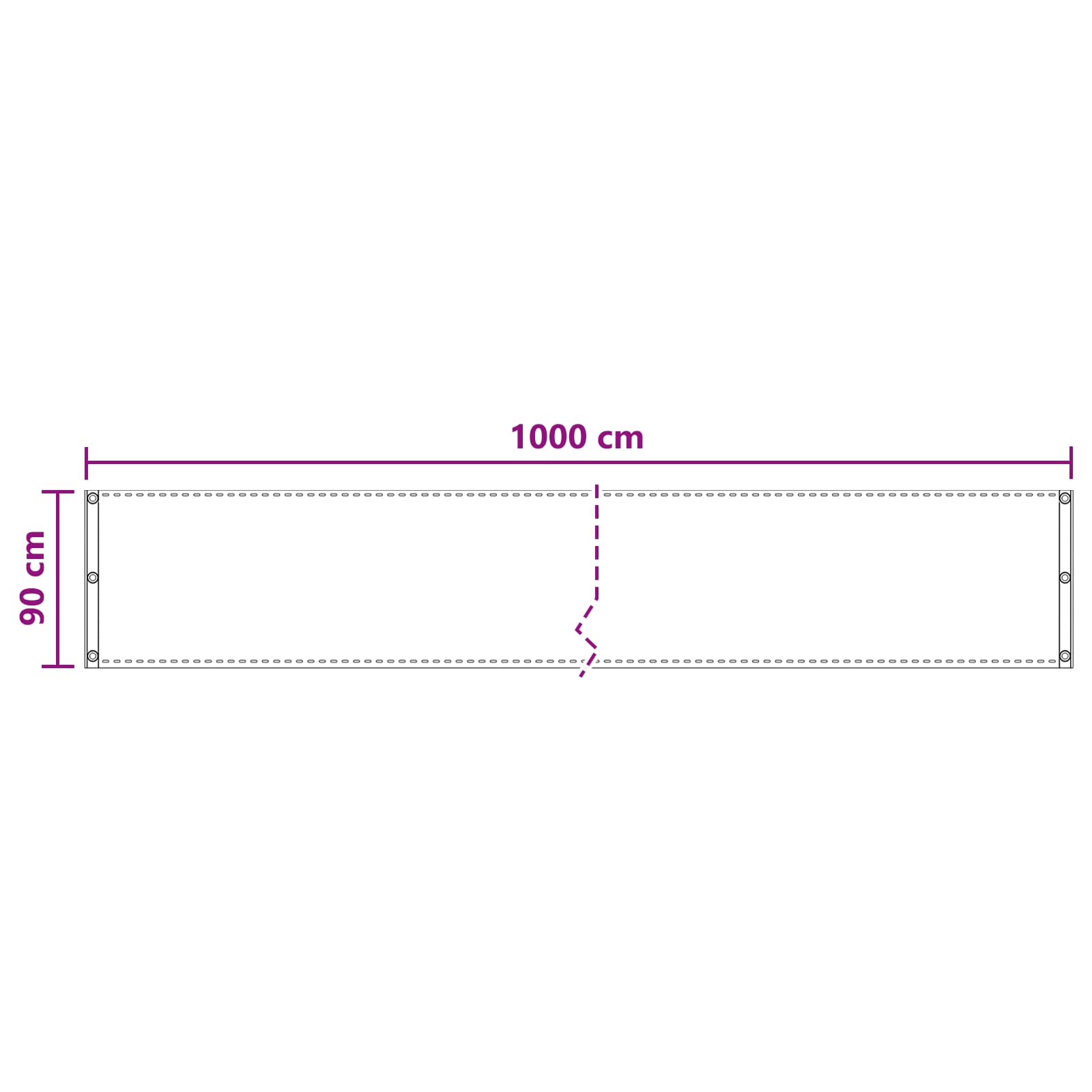 Balcony ekran Tamnozelena 90 x 1000 cm HDPE i Aluminij