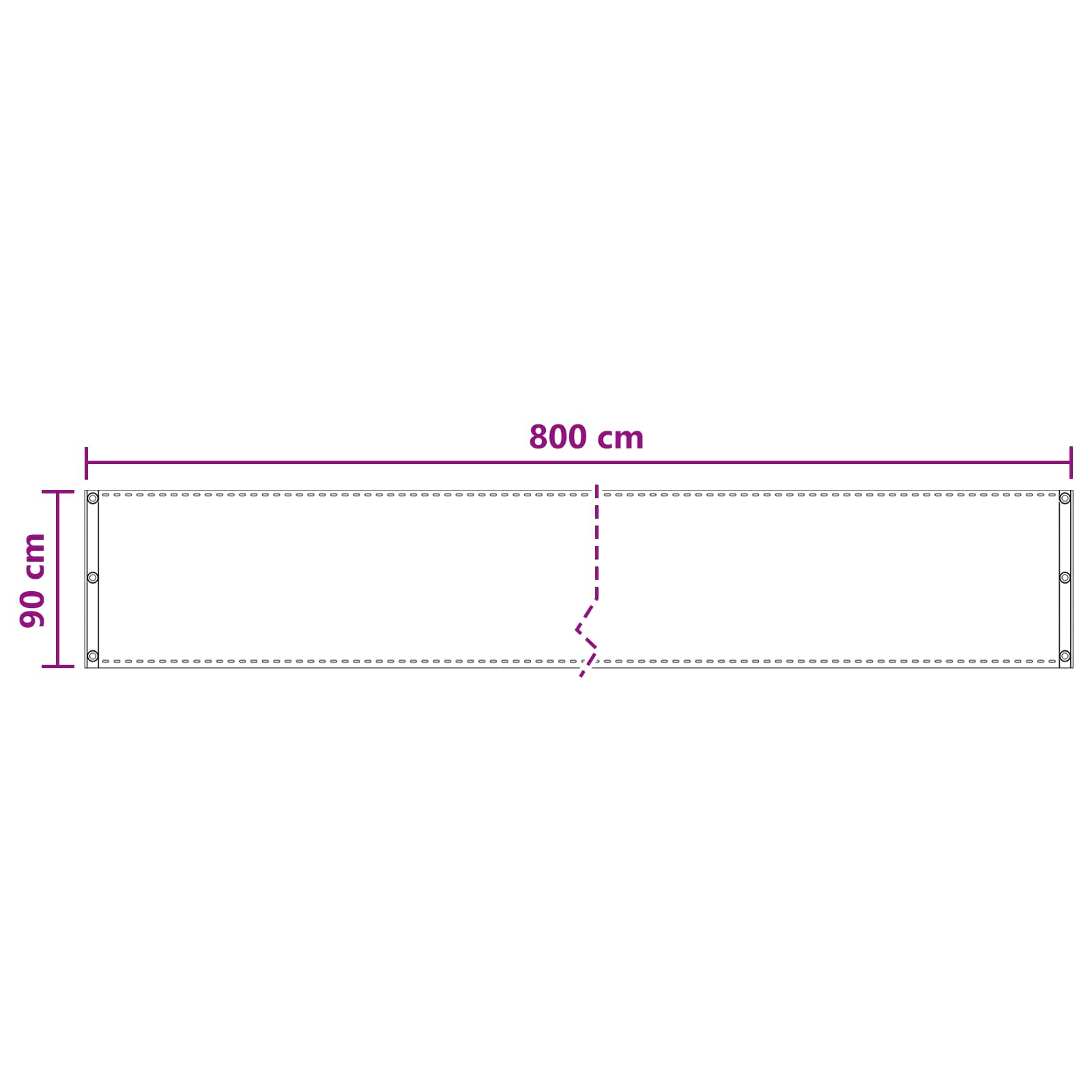 Balcony ekran Krem 90 x 800 cm HDPE i Aluminij