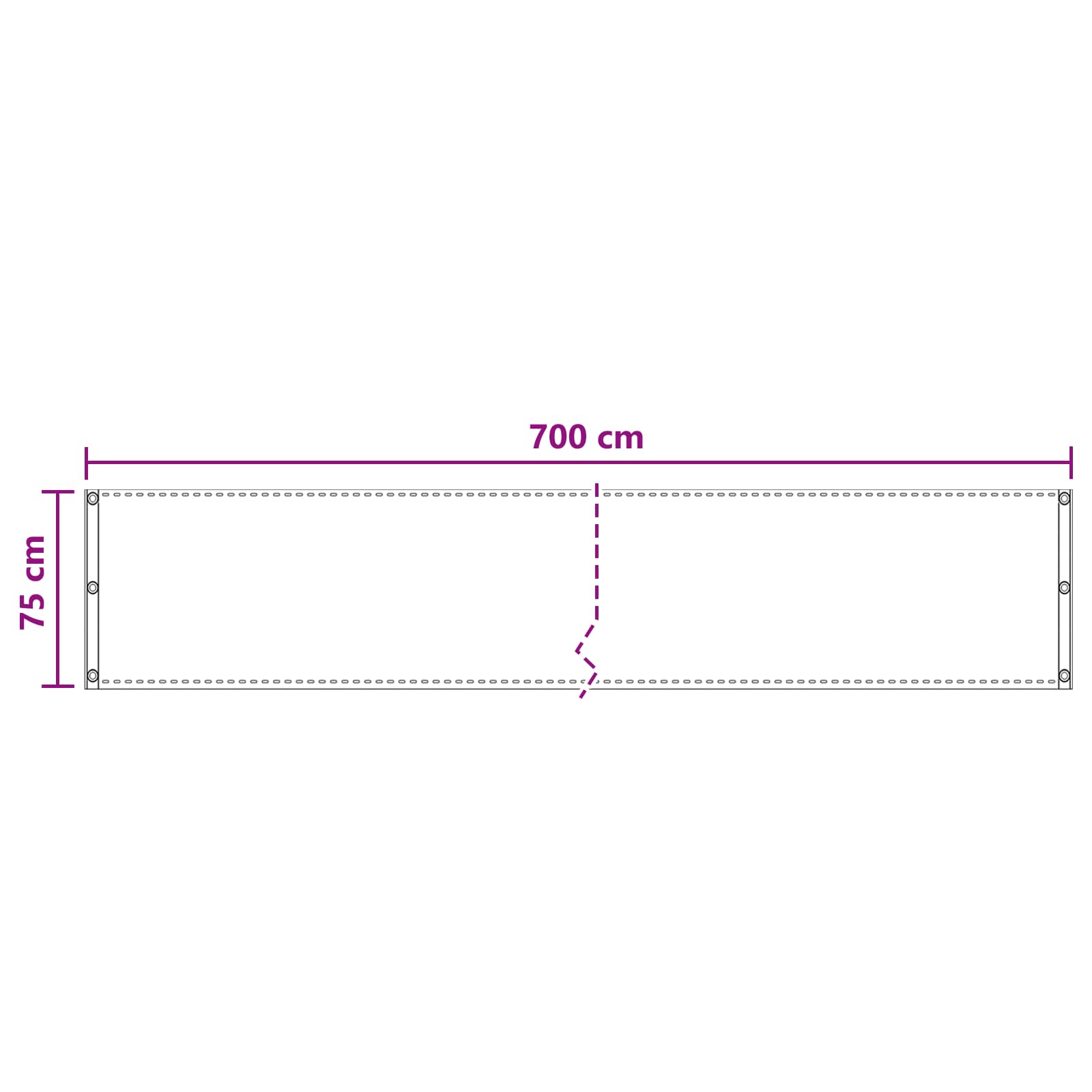 Balcony ekran Sivosmeđa 75 x 700 cm HDPE i Aluminij