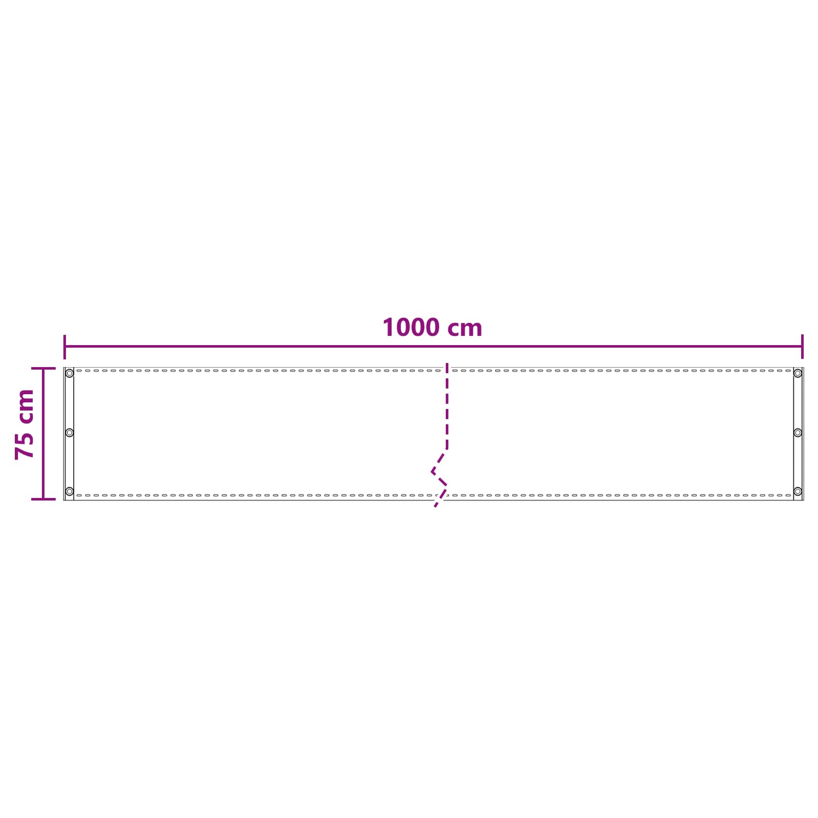 Balcony ekran Sivosmeđa 75 x 1000 cm HDPE i Aluminij