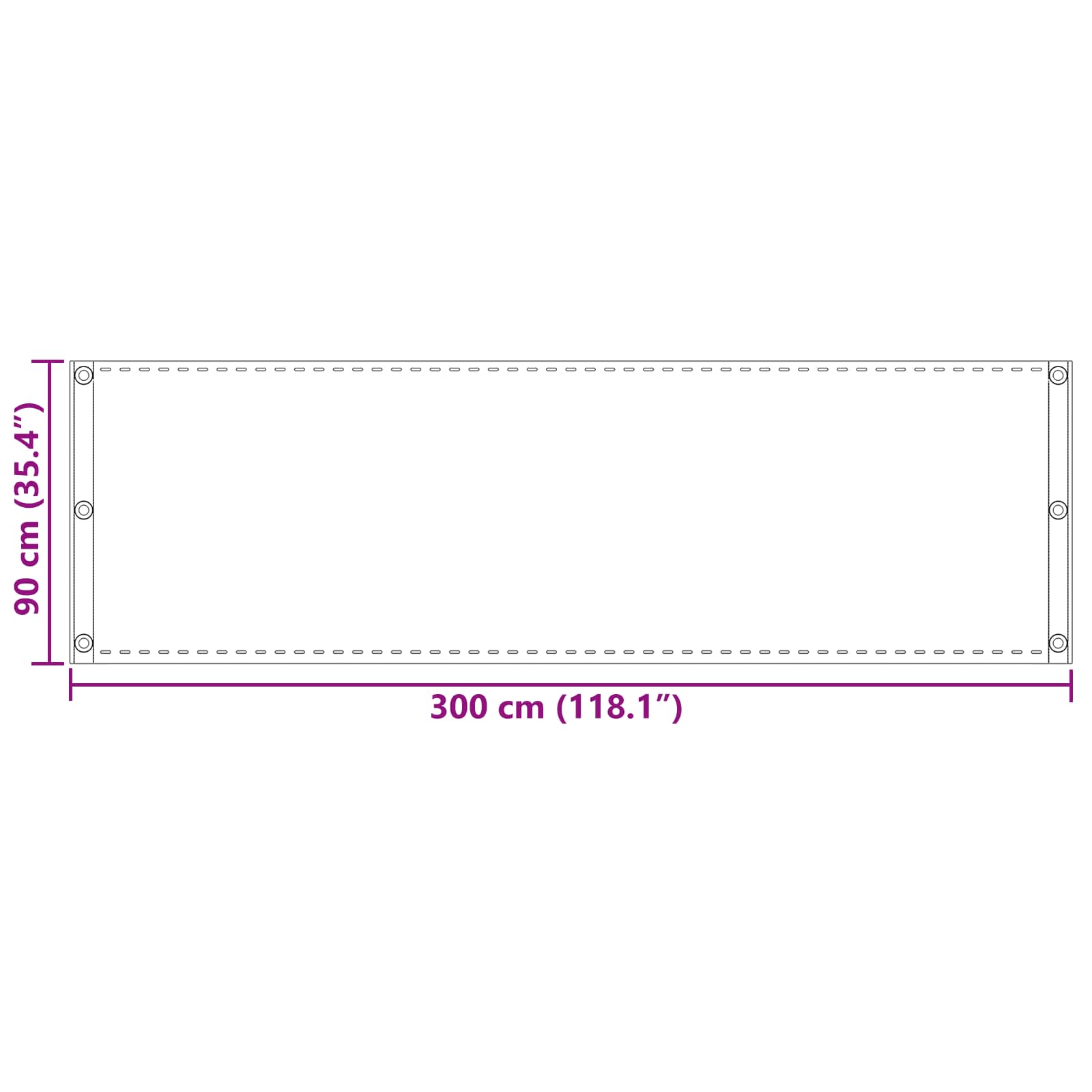 Balcony ekran Svjetlosiva 90 x 300 cm HDPE i Aluminij